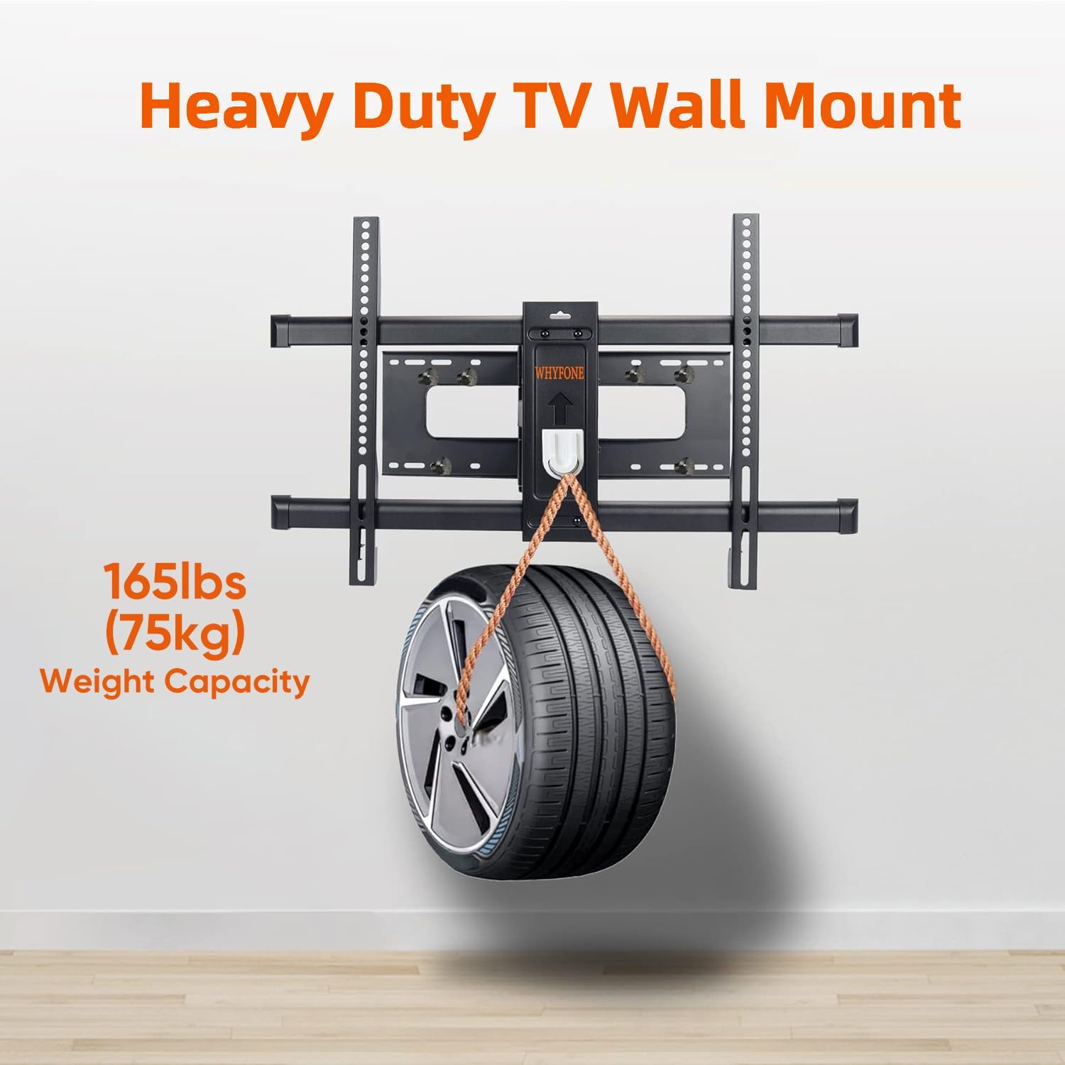 Detalle 1 de WHYFONE WF9456 TV Wall Bracket for 50–90 Inch TVs, 765mm Dual Arms