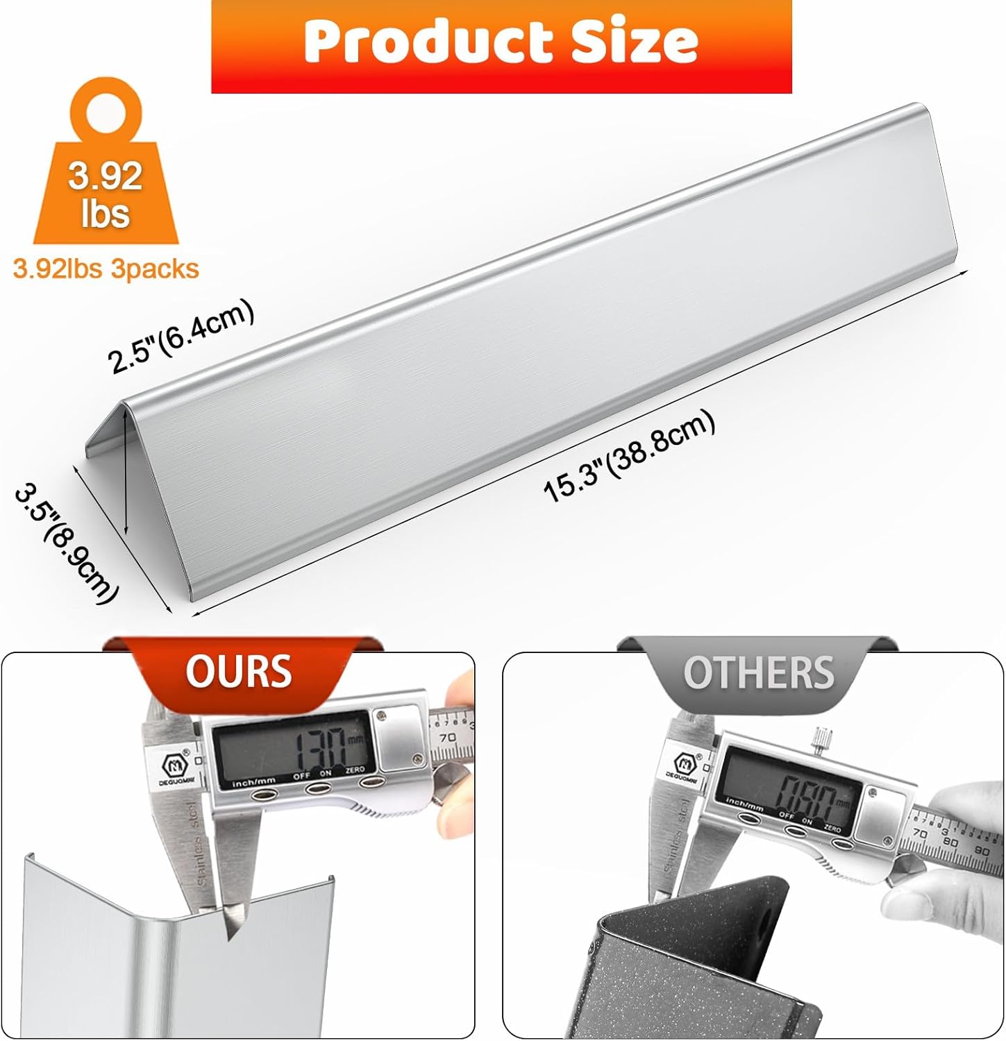 Thumbnail 1 de Uniflasy Flavorizer Bar 38,9 cm 7635 für Weber Spirit I/II – 3er-Set aus Edelstahl