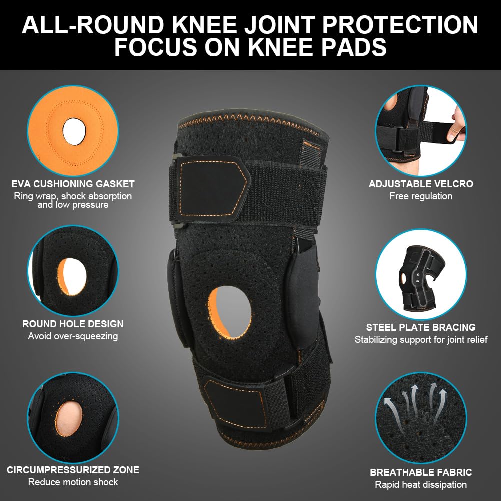 Detalle de AOOWU 4659771 scharnierende kniebrace XXL met open knieschijf