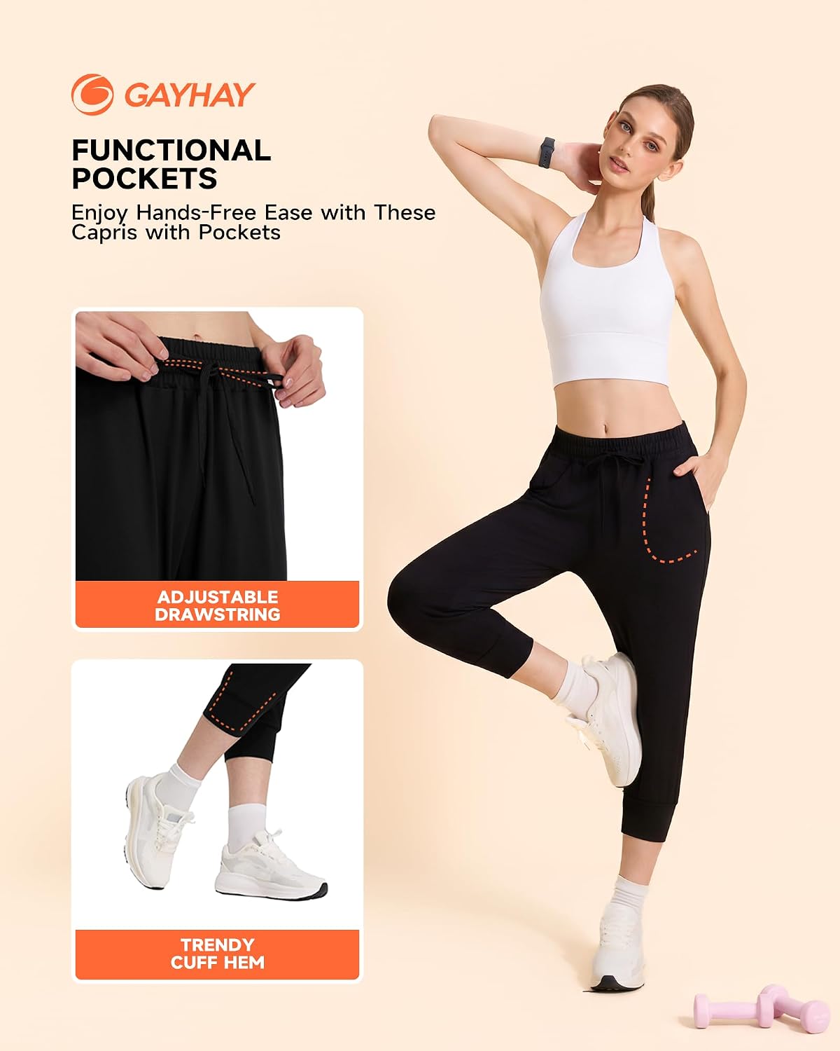 Detalle de GAYHAY Women's Joggers, Polyester-Spandex