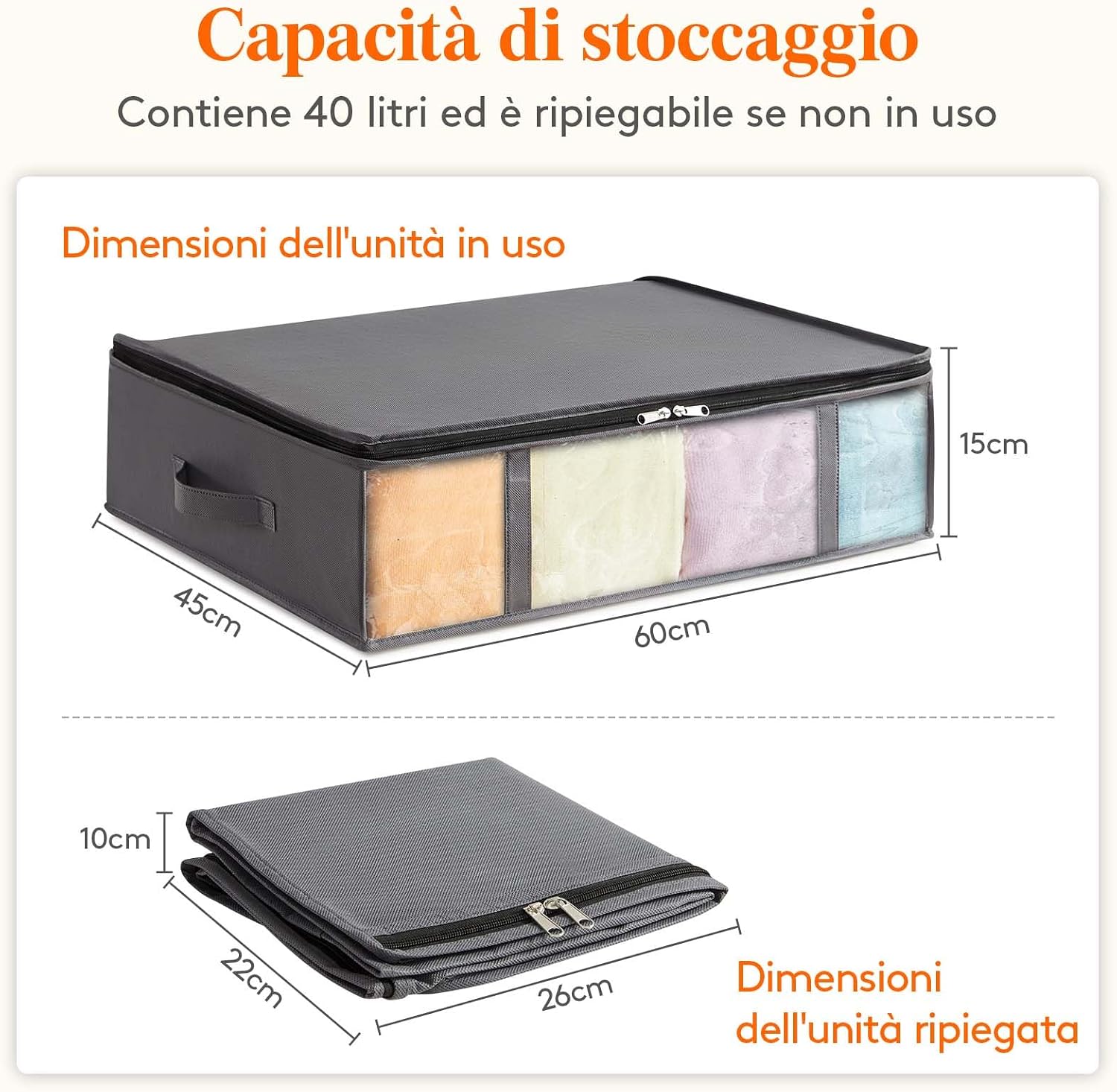 Detalle 2 de Lifewit organizer sotto letto 40 L 3 pezzi