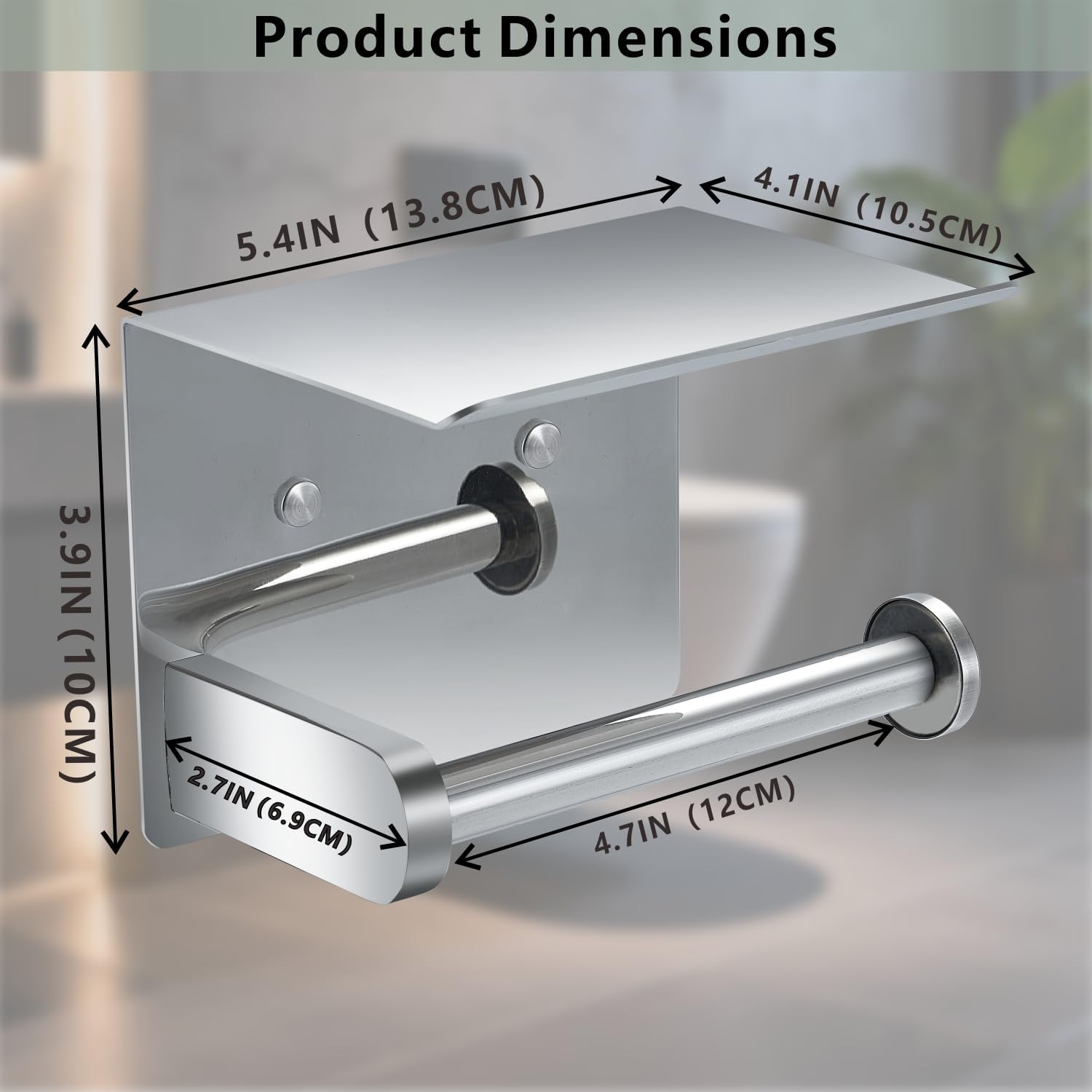 Detalle 2 de DIYZON Toilet Paper Holder, Stainless Steel