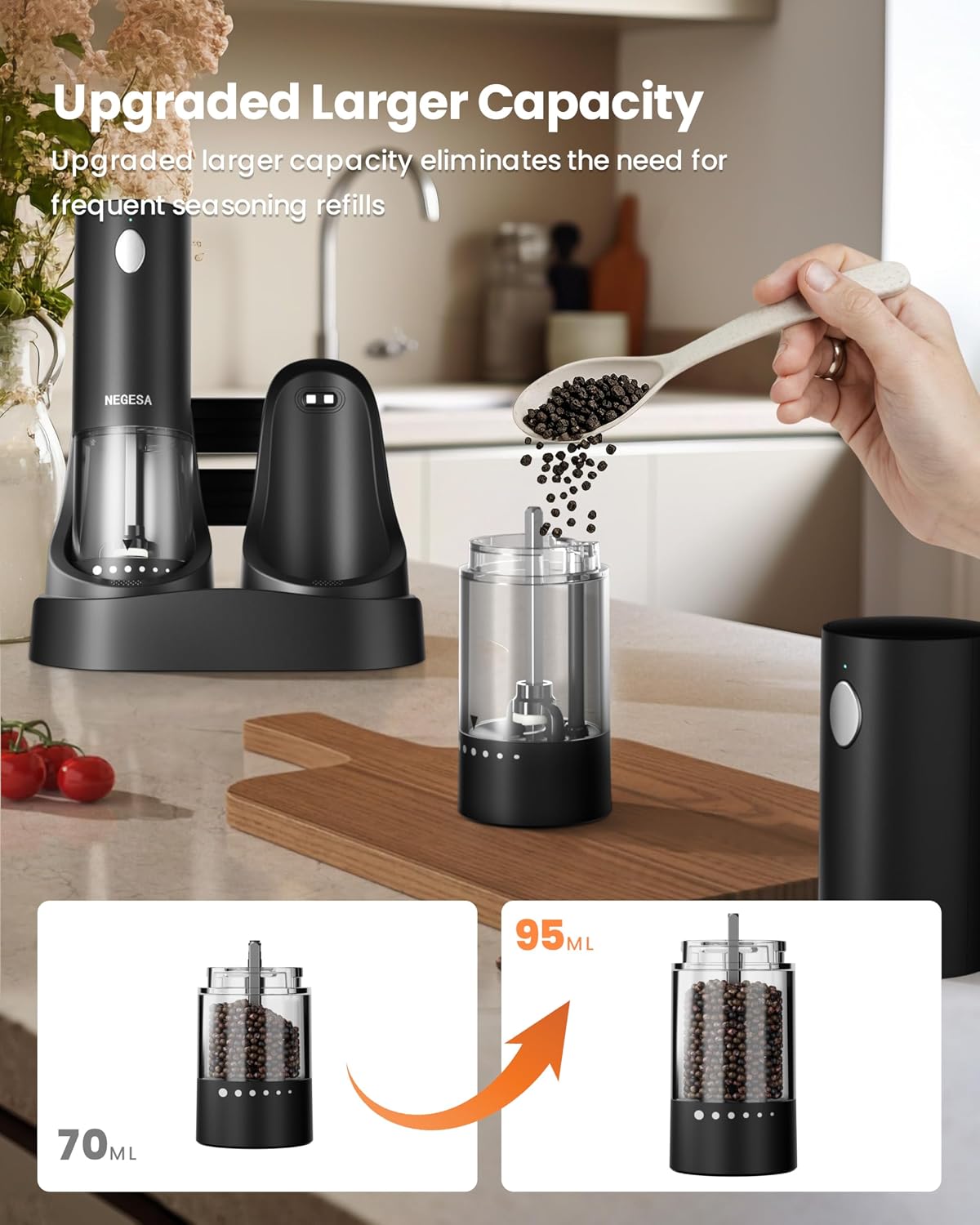 Thumbnail 6 de Electric Salt and Pepper Grinder 70 ml 🧂