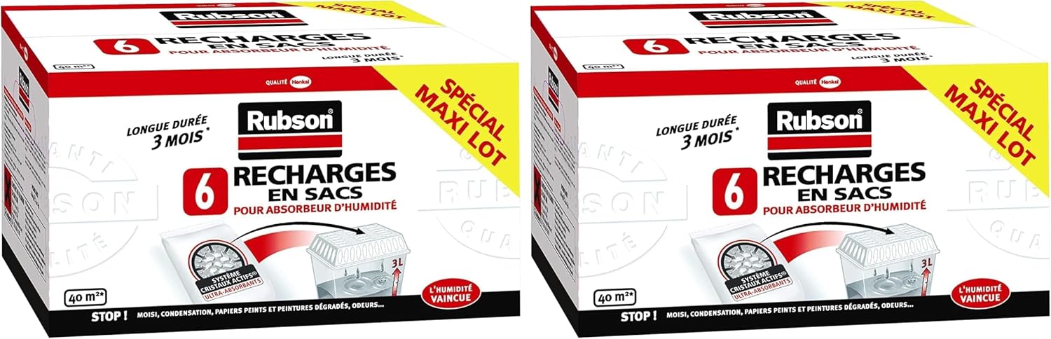 Detalle de RUBSON Absorbeur CLASSIC Recharge – Lot de 6
