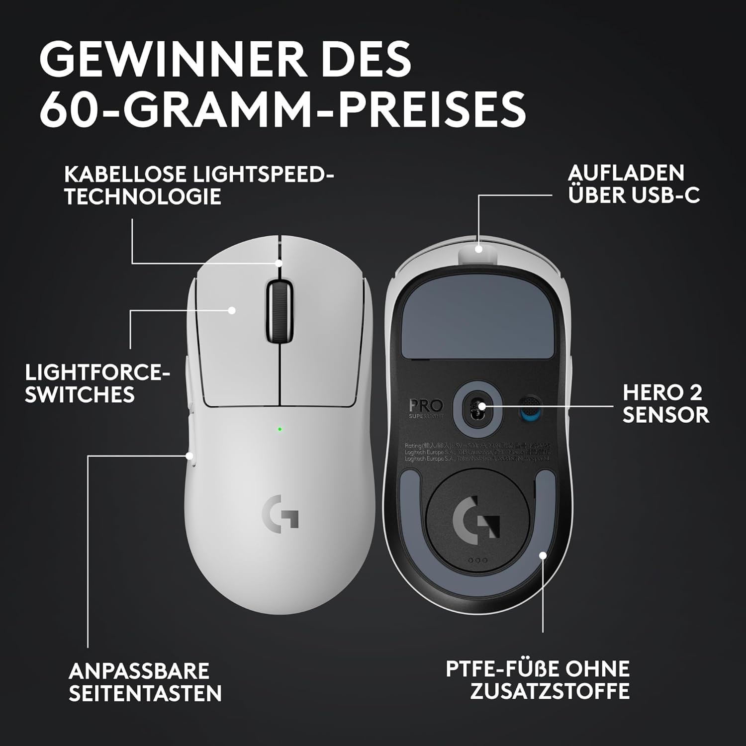 Thumbnail 5 de Logitech G PRO X SUPERLIGHT2 Gaming-Maus 60g 🖱