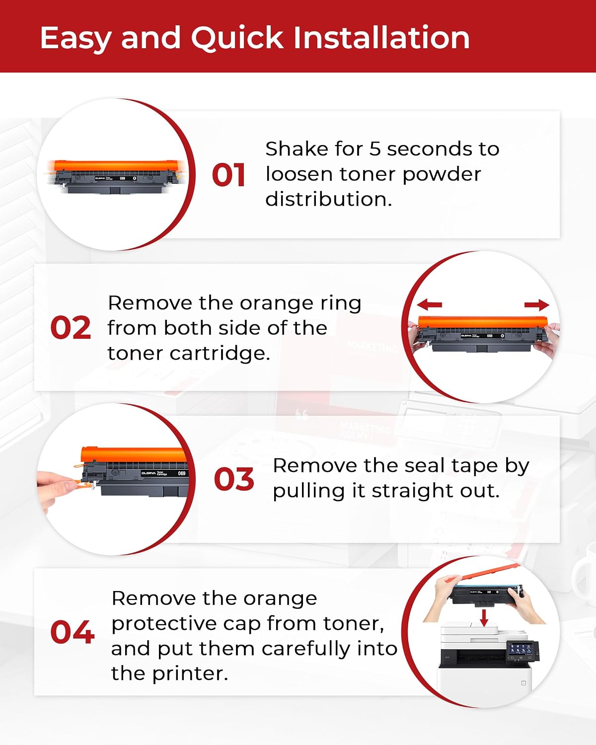 Thumbnail 4 de OLORVA 4PK for canon 069 toner cartridge set, 4-Pack Laser Toner