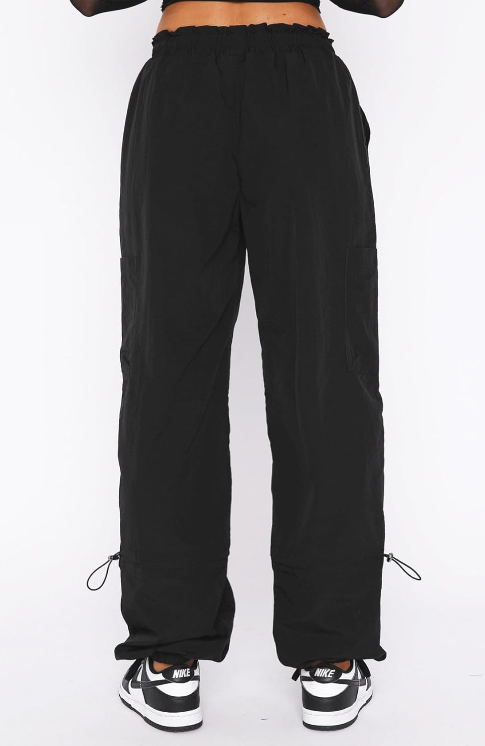 Detalle de DISP...BUSH Baggy Cargo Pants for Women (Parachute-Style, Adjustable Drawstring) — Y2K Festival & Everyday Wear