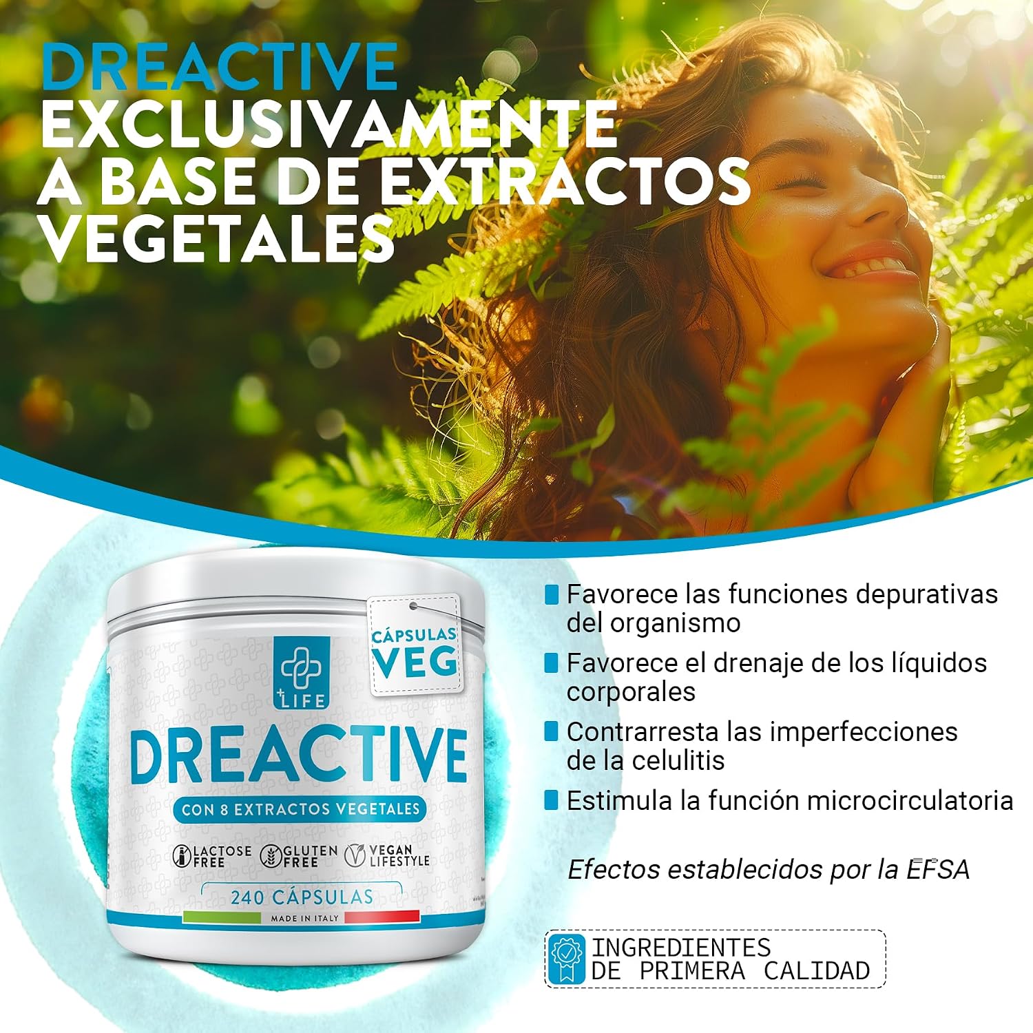 Detalle 2 de PiùLife Detox Depurativo 💧 Cápsulas para Retención y Drenaje