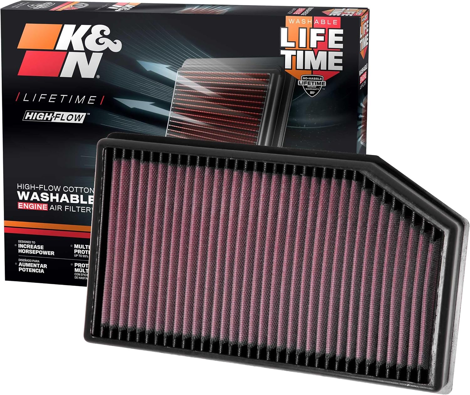 Detalle de K&N Filtre à air remplacement Jeep Wrangler JL 33-5076