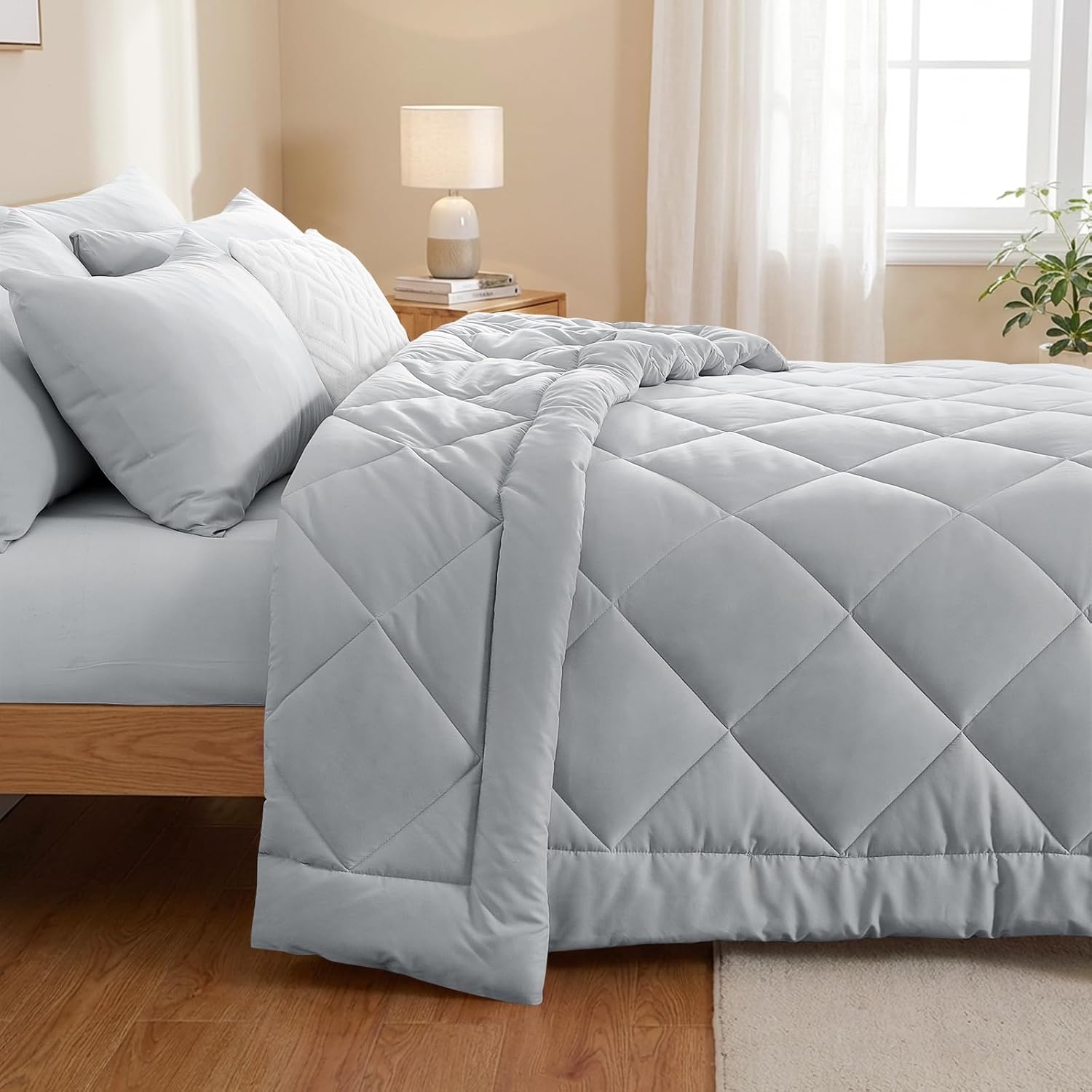 Thumbnail 2 de Aisbo Coverless Duvet King Size 10.5 Tog – 230 x 220 cm, Light Grey with 2 Pillowcases