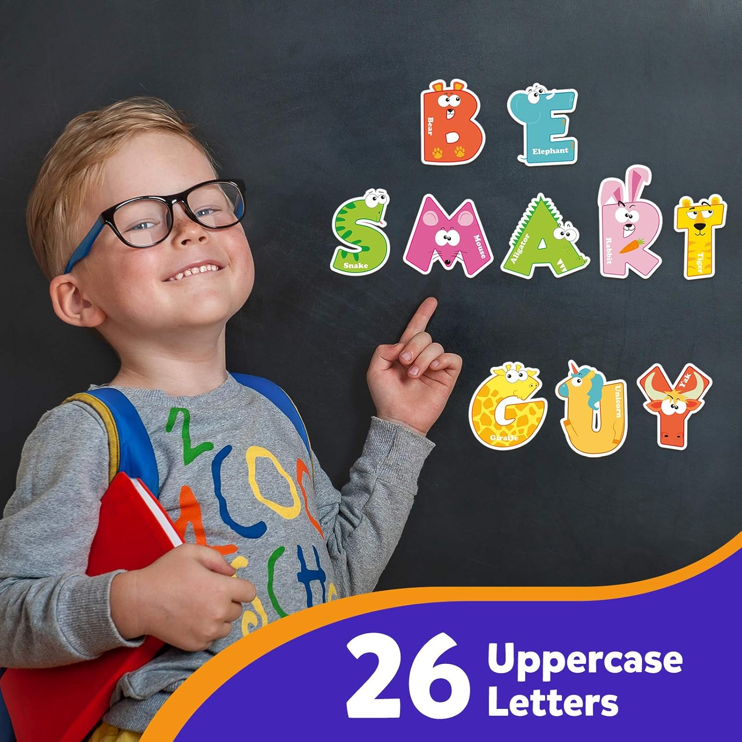 Detalle de Coogam Magnetic Letters 26Pcs: Jumbo ABC Alphabet Animal Magnets for Early Learning