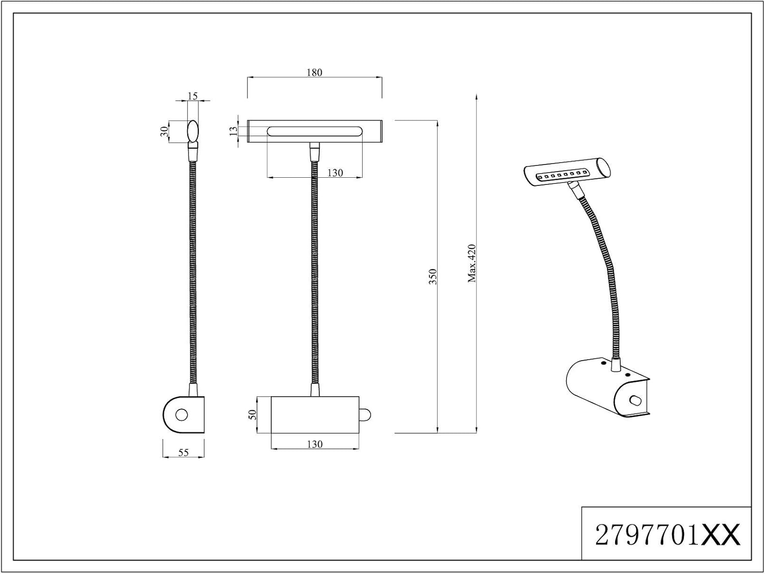 Thumbnail 5 de Trip Curtis Picturelamp LED regulable color bronce mate