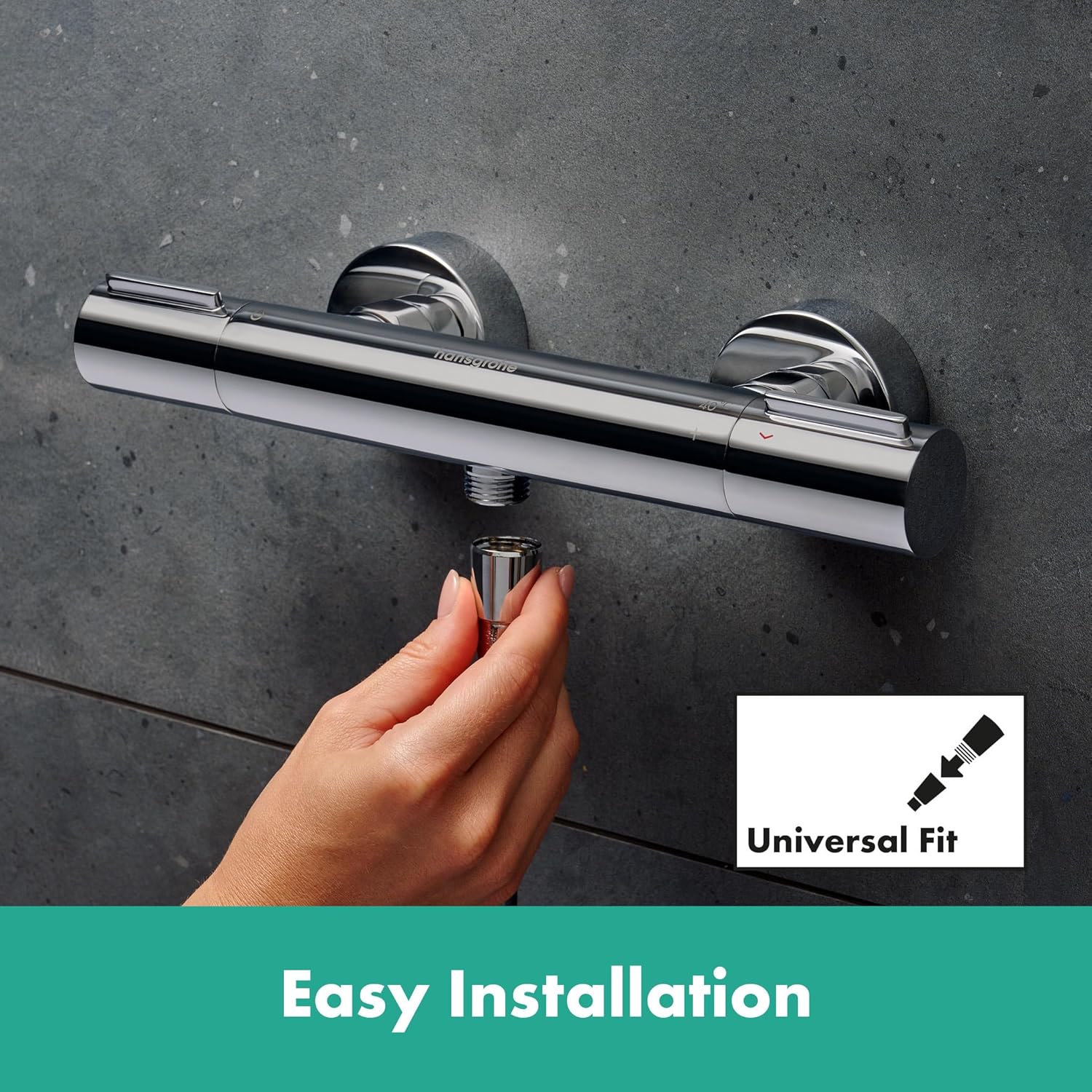 Thumbnail 4 de Hansgrohe Ecostat Element Duschthermostat Aufputz – EcoStop+, SafetyStop bei 40°C, Chrome (13346000)