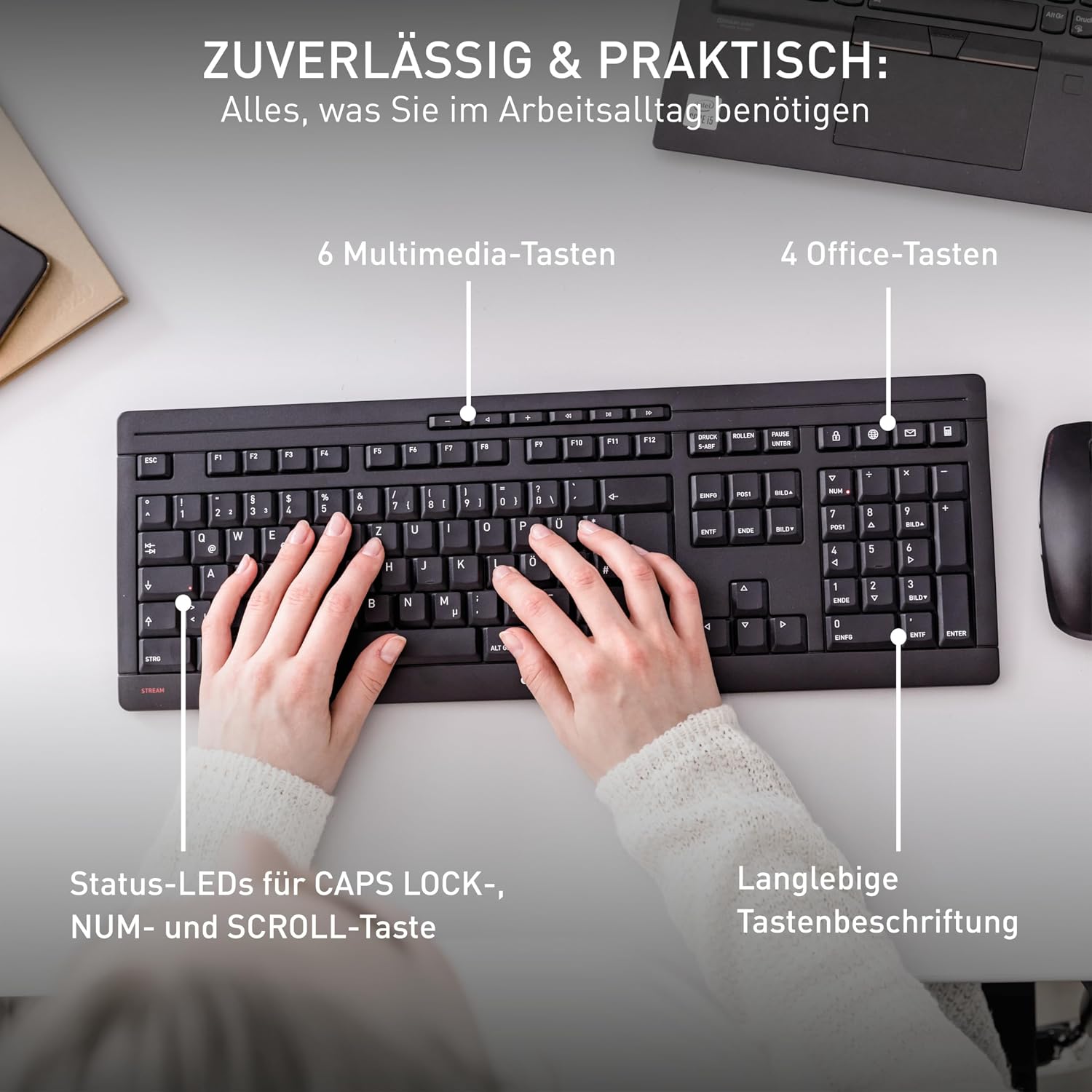 Detalle 2 de CHERRY Stream Desktop kabelloses Tastatur Maus Set