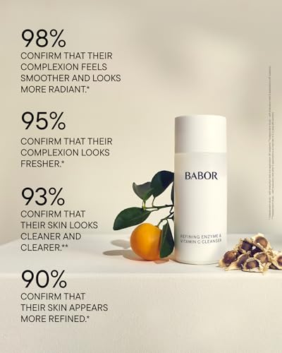 Detalle de BABOR Cleansing Enzyme Cleanser für Mischhaut, ölige Haut und unreine Haut – Enzymatisches Reinigungs- und Peelingpulver mit Vitamin C (40 g)