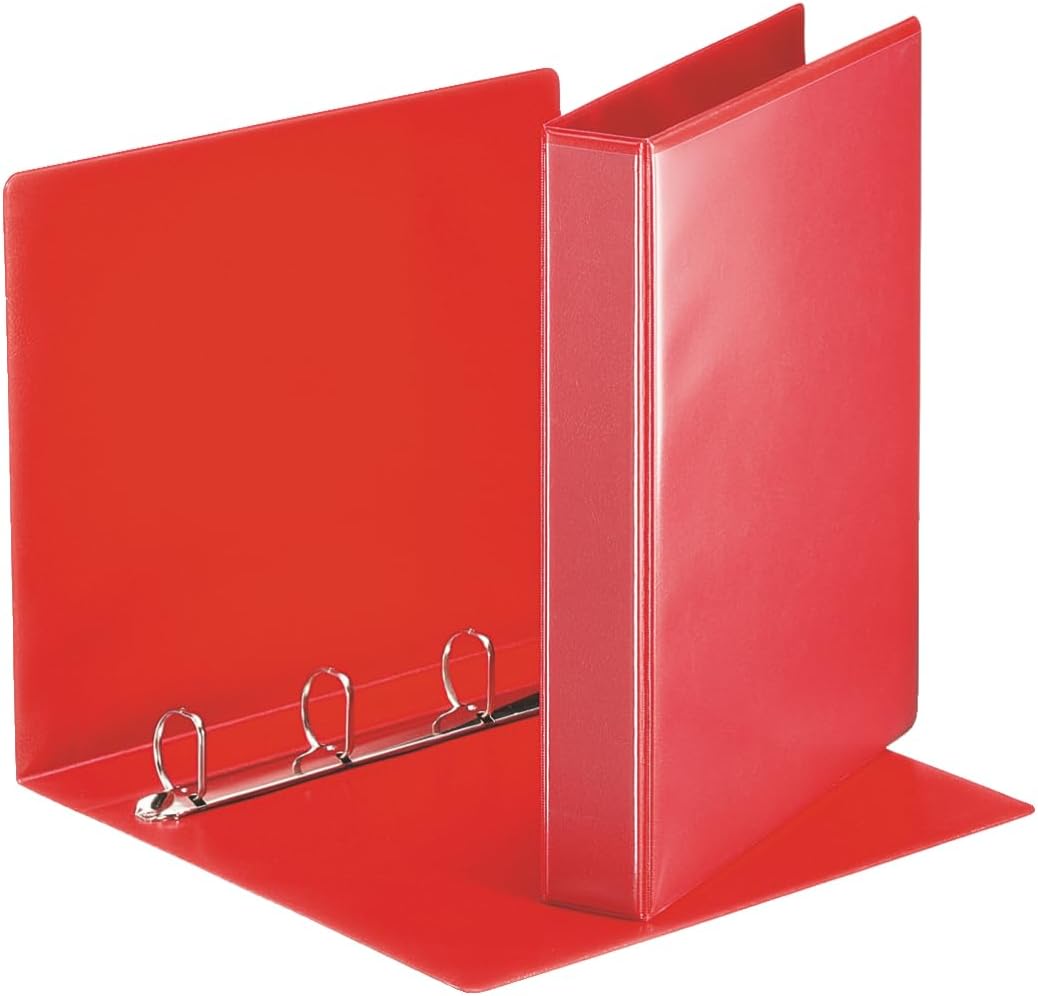 Esselte Lot de 10 Classeurs à anneaux personnalisables, format A4, rouge, 30 mm, 4 anneaux