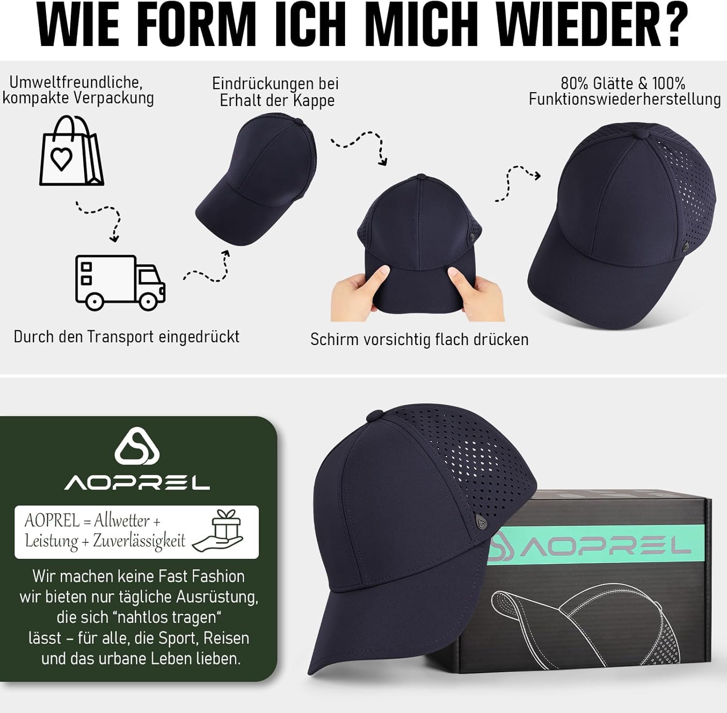 Thumbnail 5 de AOPREL Baseball Cap: Wasserdicht, atmungsaktiv & UV-Schutz – Unisex Outdoor Cap für Golf, Tennis und Streetstyle