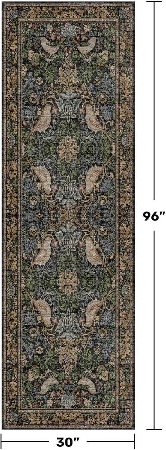 Thumbnail 1 de Vintage Runner Rugs for Hallways - 2'6" x 8' Washable Non-Slip Floral Hallway Runner