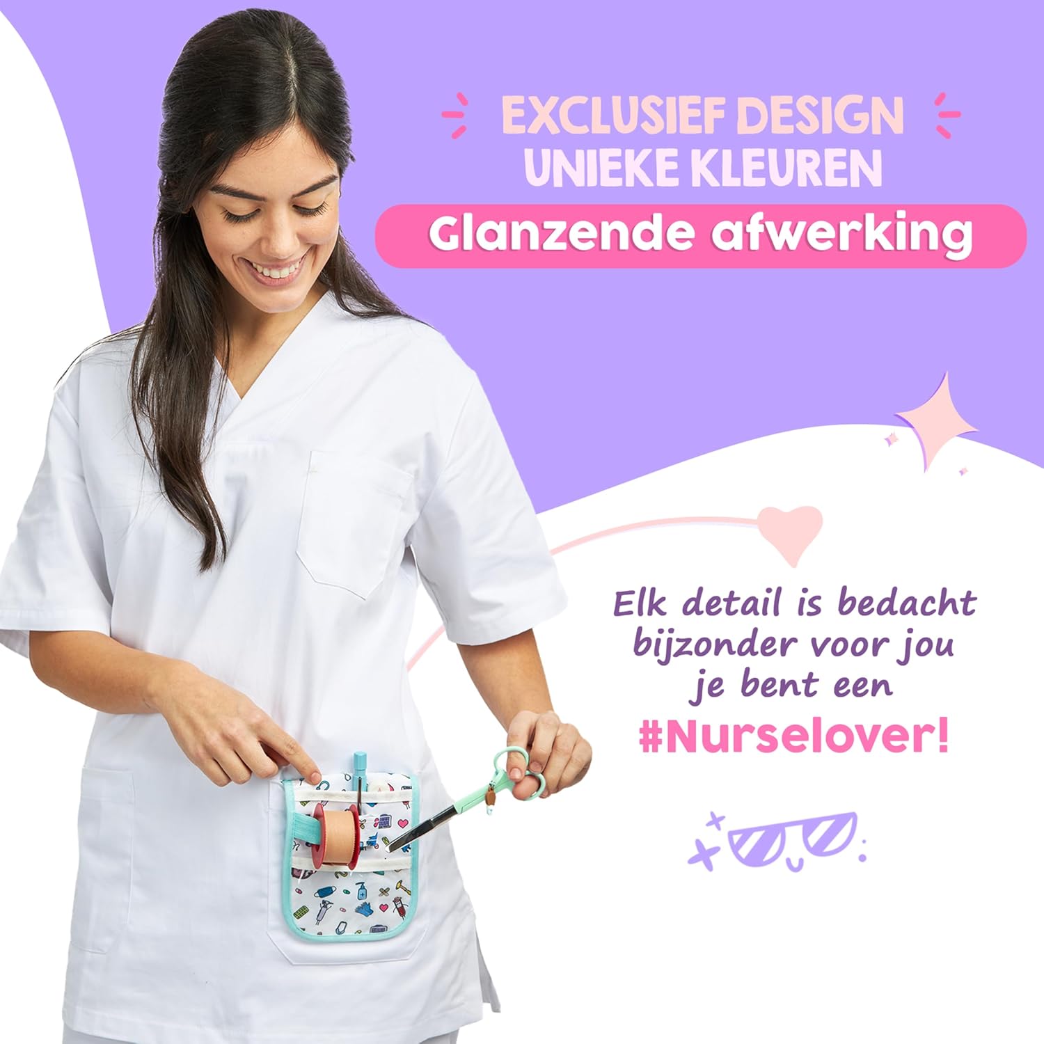 Detalle de Nurse is Love NIL-SC-STRAIGHT-55-GREEN – nożyczki Mayo, zielone, zaokrąglona końcówka