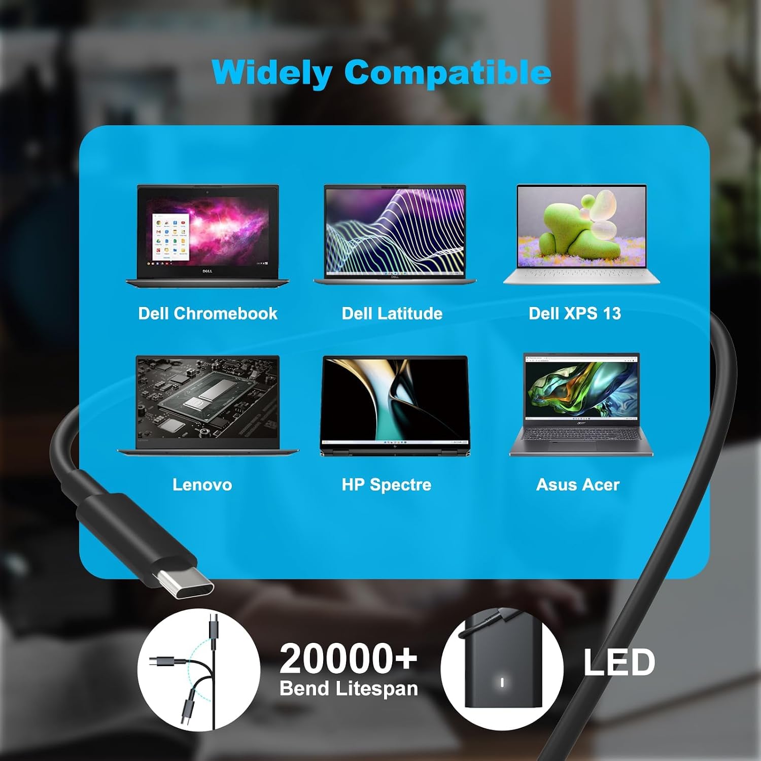 Detalle de GDTOWD USB-C laptop charger 65W