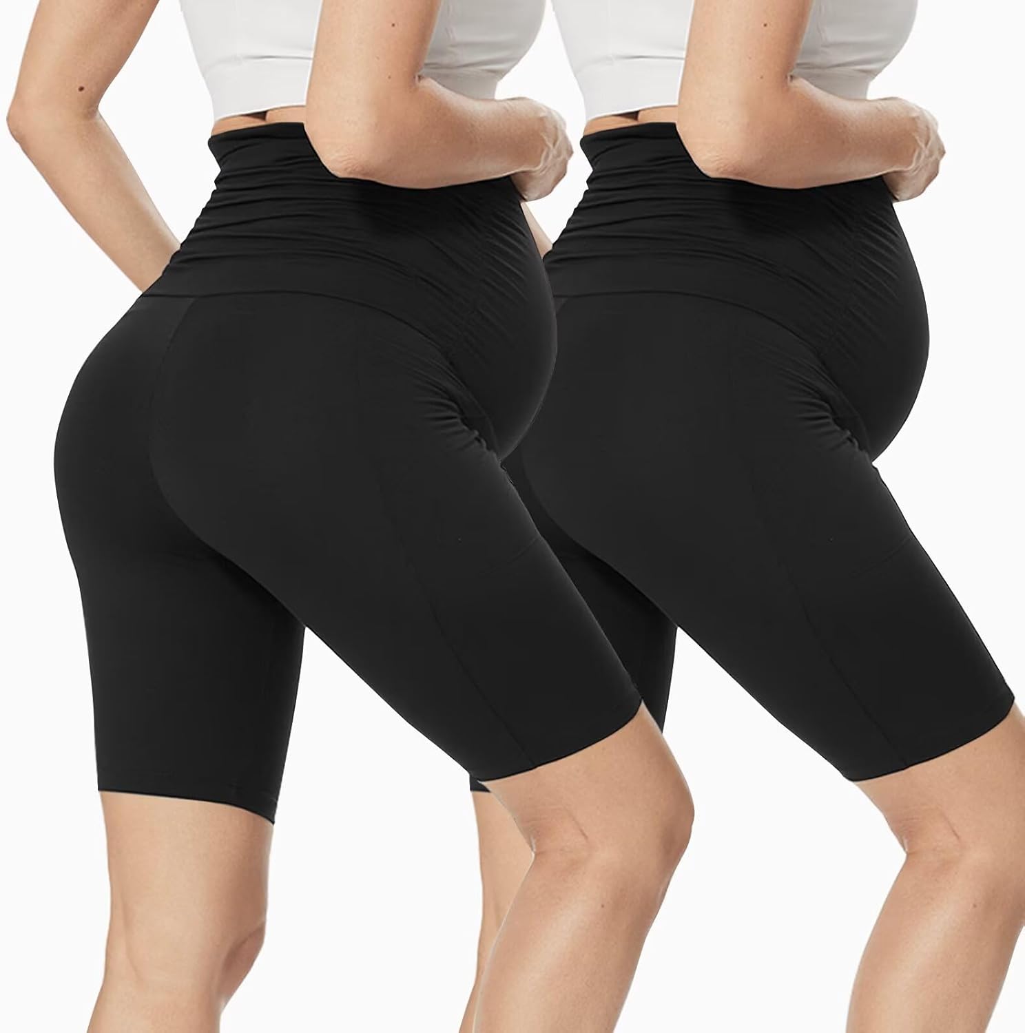 Thumbnail 1 de QGGQDD Maternity Biker Shorts Over Belly High Waisted for Pregnancy Yoga Workouts