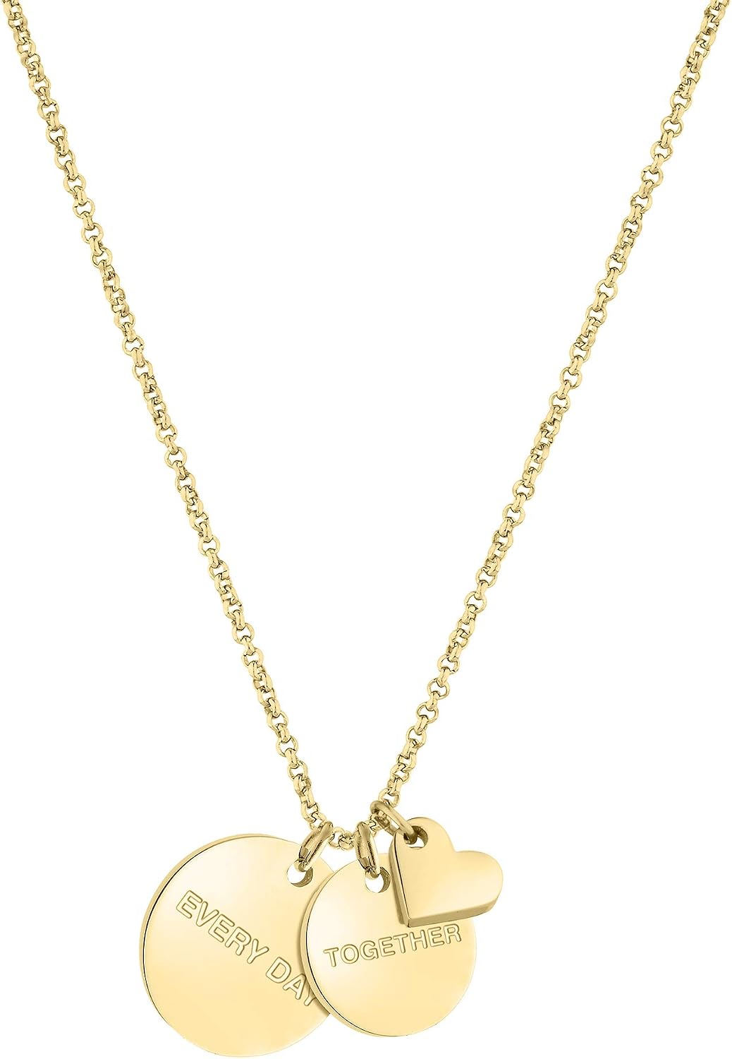 Detalle de LIEBESKIND BERLIN Damen Halskette und Armband aus Edelstahl – verstellbar, IP Gold, 40–45 cm