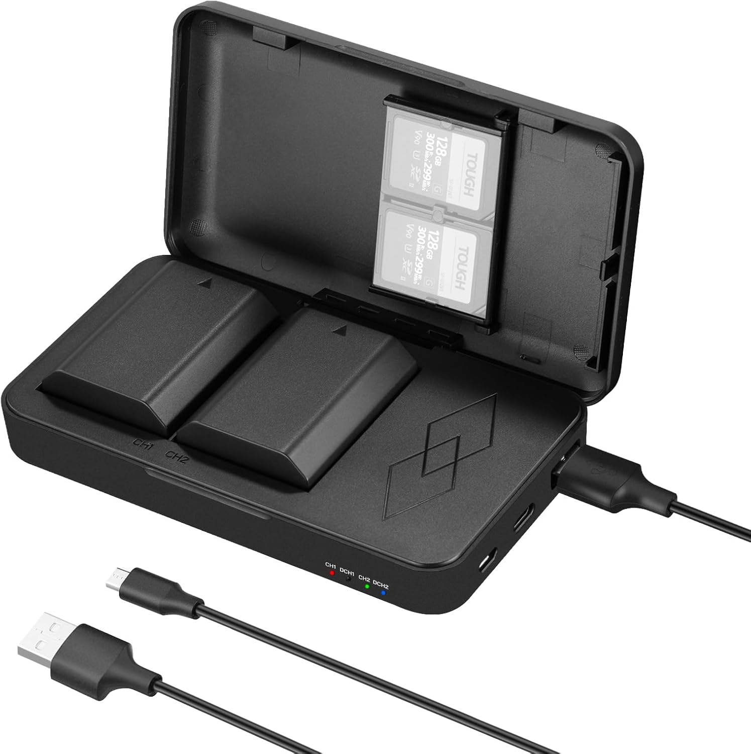 NEEWER Ersatzakku- und Ladegerät-Set für NP-FZ100: 2× 2280 mAh + USB-Dual-Kanal-Ladegerät