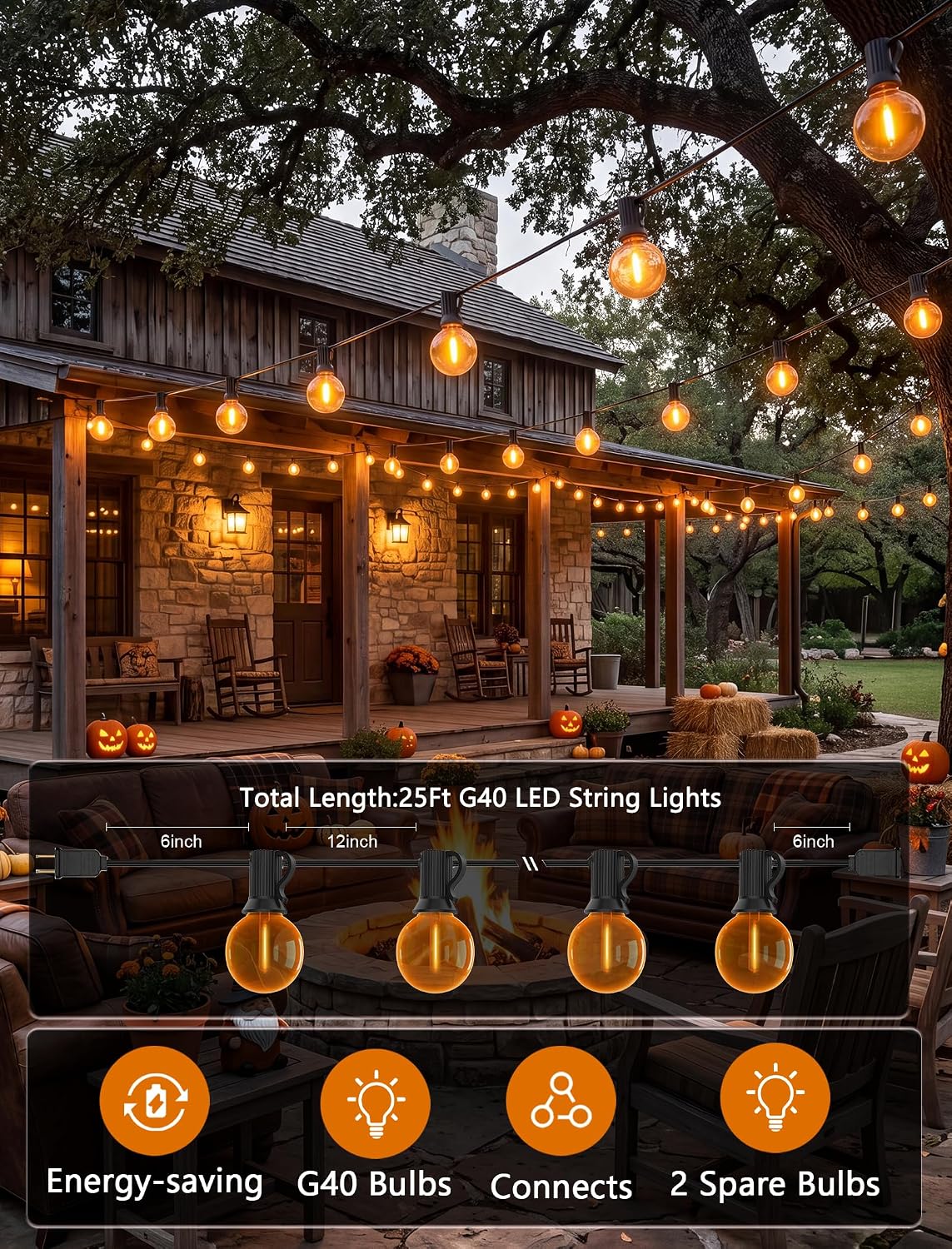 Detalle de Halloween String Lights 25 ft
