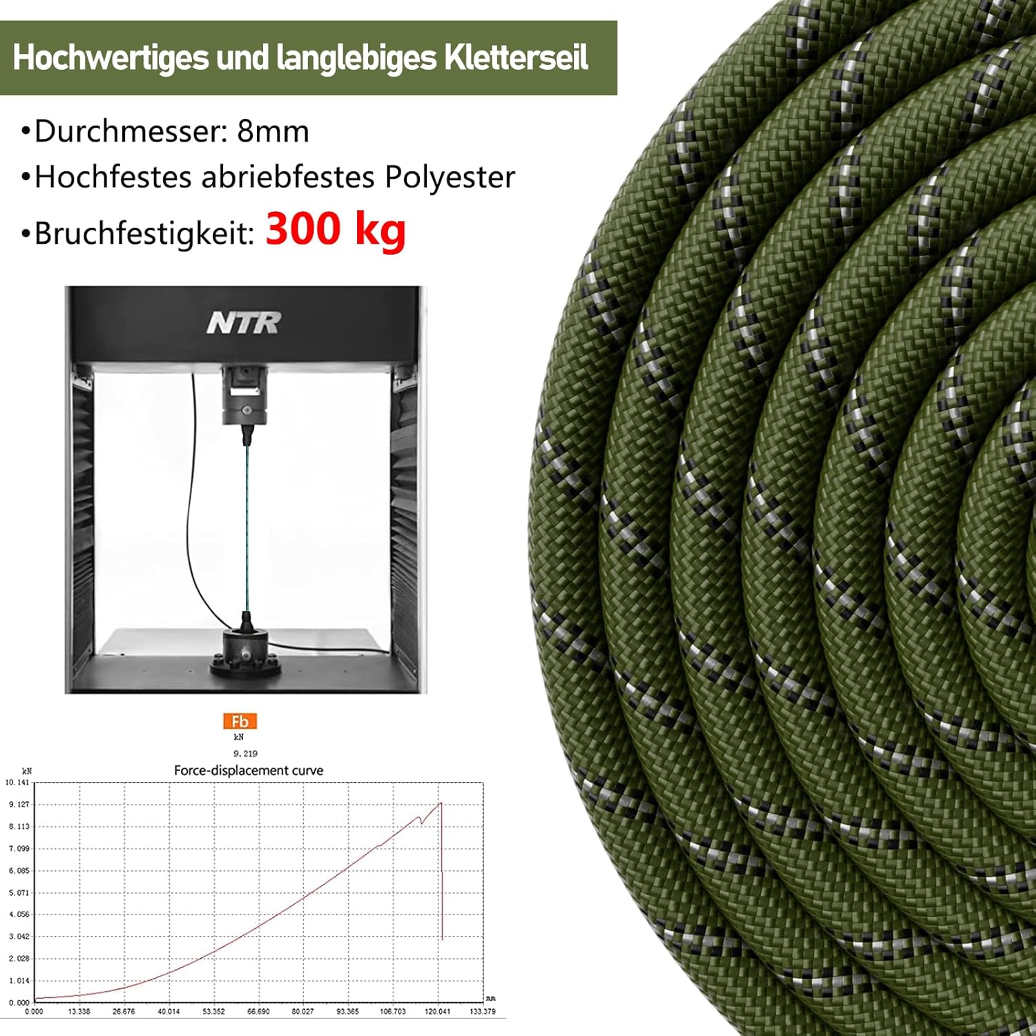 Thumbnail 4 de X XBEN Schleppleine für Hunde (8 mm, 15 m) mit gepolstertem Griff und abschließbarem Karabiner