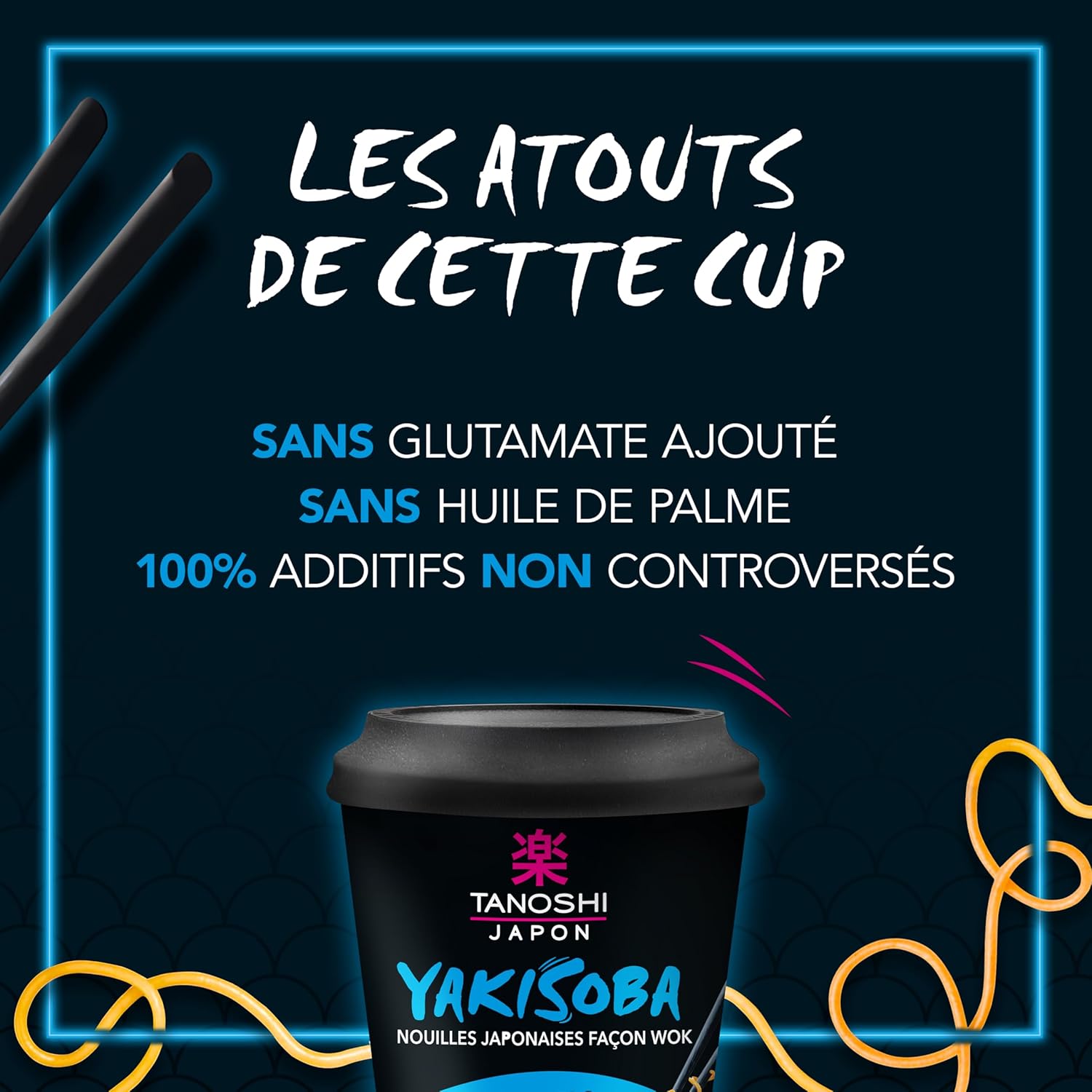 Thumbnail 1 de Tanoshi Cup Nouilles Sautées Yakisoba Japonaises Instantanées – Yakitori, sans glutamate ajouté ni huile de palme
