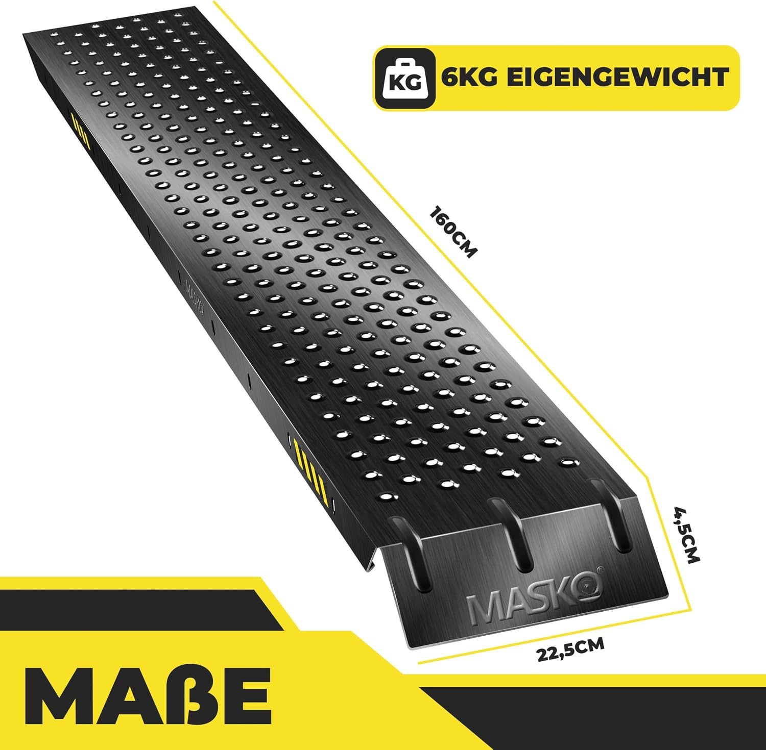 Thumbnail 6 de MASKO® 2X Auffahrrampe 400kg – Verzinkte Verladerampe im 2er-Set (160x23x4,5 cm, je 5,5 kg)
