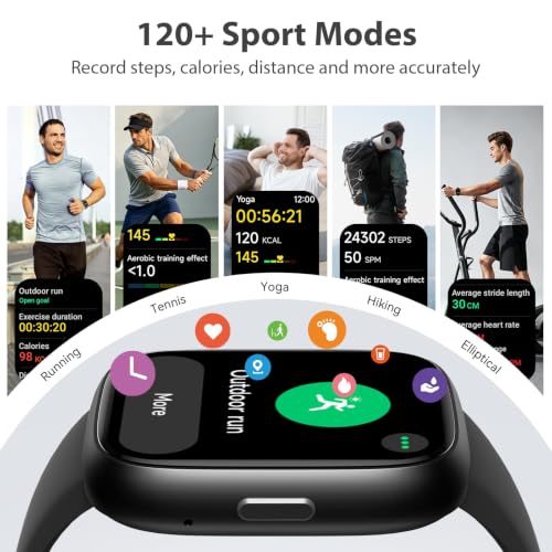 Detalle de Cillso Smartwatch Damen/Herren mit Alexa, 1,83" HD Display, Fitness Tracker