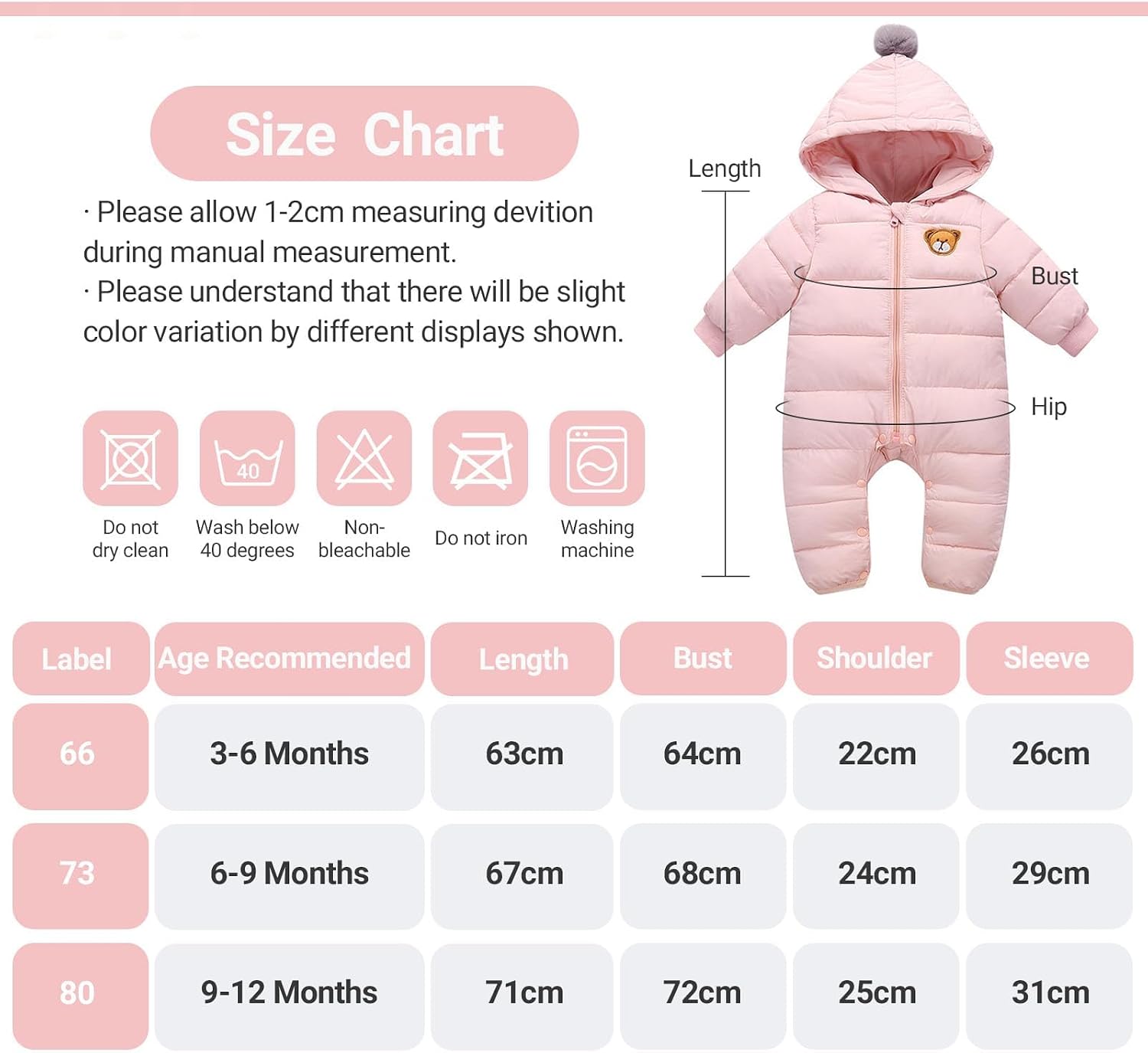 Thumbnail 6 de JiAmy Baby Winter Snowsuit 0-18 months