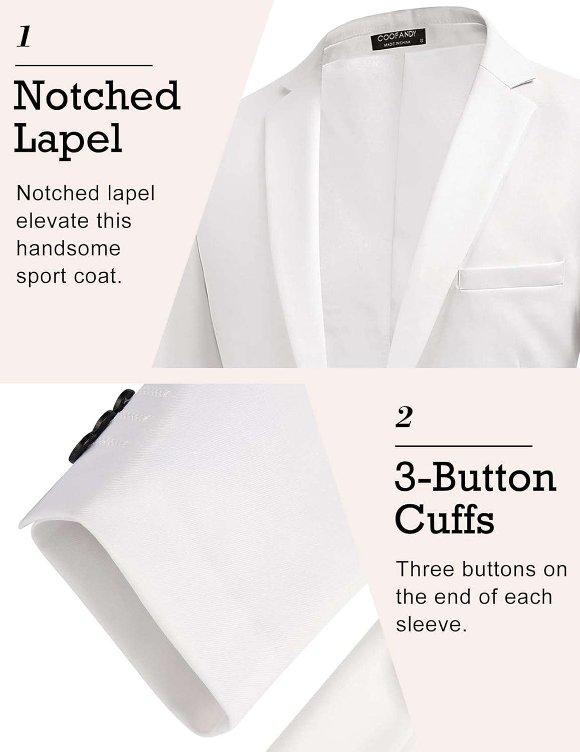 Thumbnail 3 de COOFANDY Mens Sport Coat Casual Blazer One Button Business Suit Jacket
