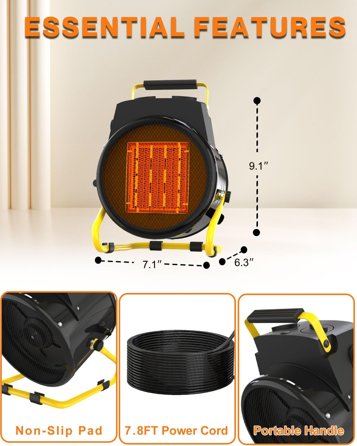 Thumbnail 5 de Buyplus BGP1506-150-17 Portable Space Heater, 1500W, 3 Modes