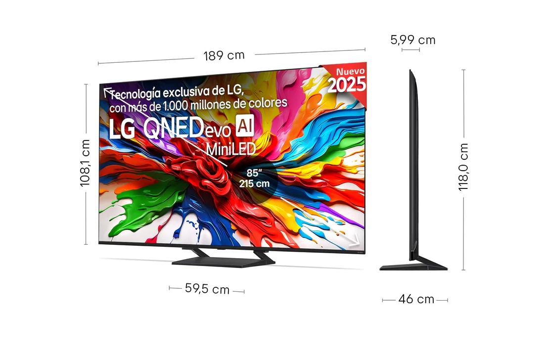 Detalle de LG 85QNED93A6A.OUTLET: Smart TV QNED evo AI MiniLED 85" 4K (2025)