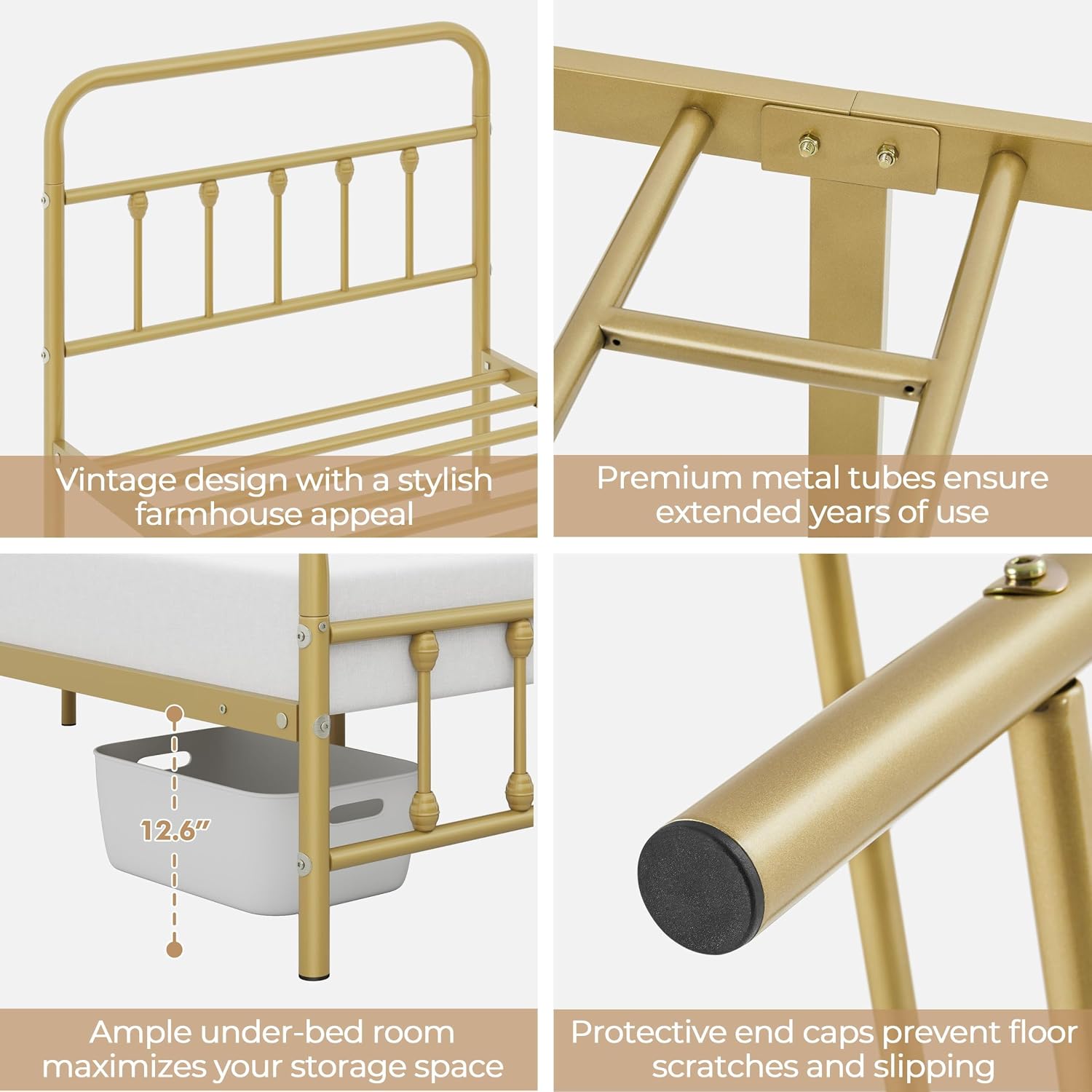 Detalle 2 de Yaheetech Metal Platform Bed Frame, Twin