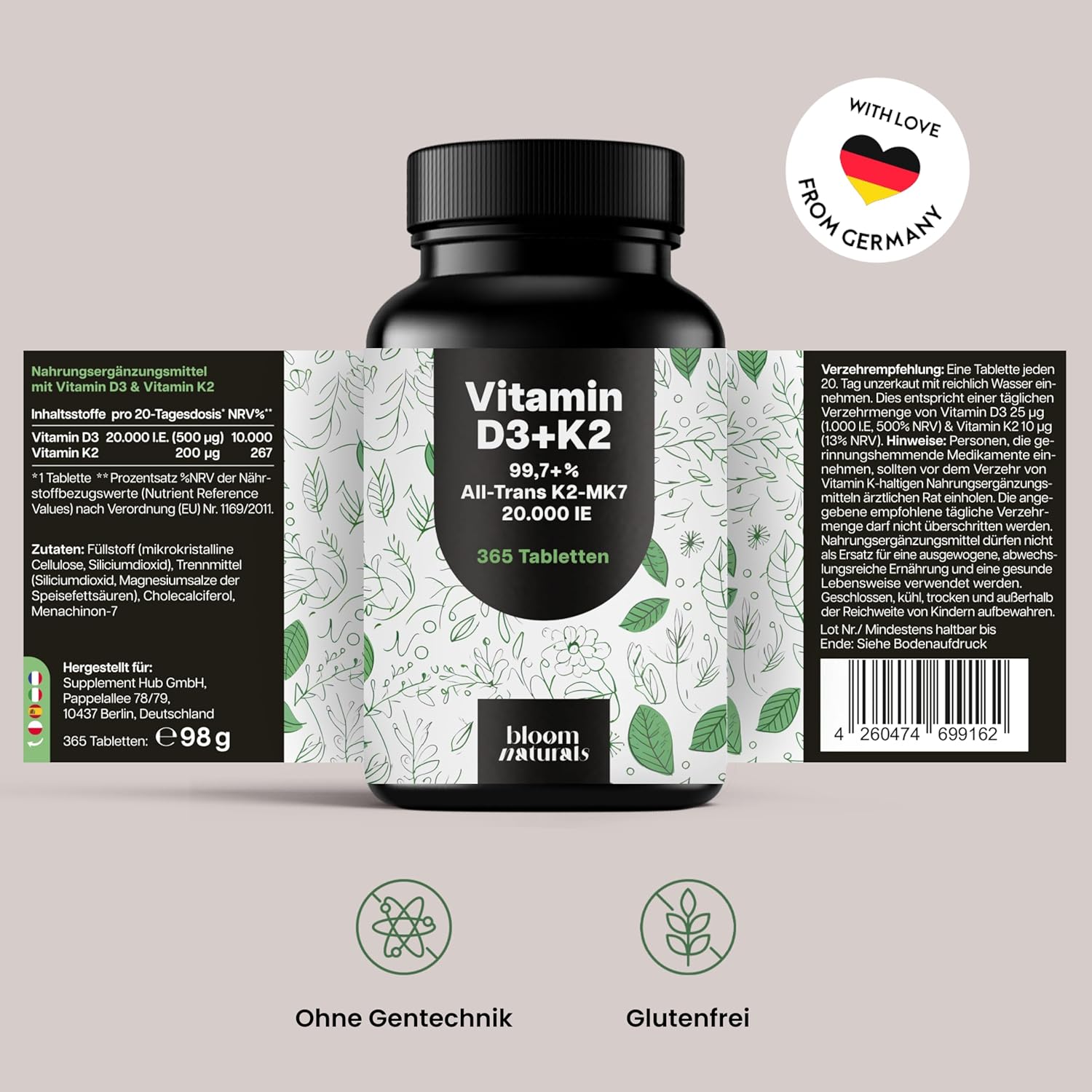 Thumbnail 5 de Vitamin D3 K2 hochdosiert 365 Tabletten