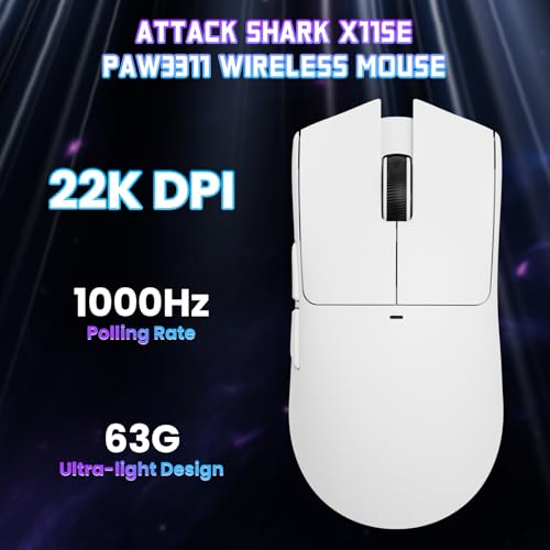 Detalle de ATTACK SHARK X11SE — Souris sans fil ultra-légère (63 g) avec capteur PAW3311