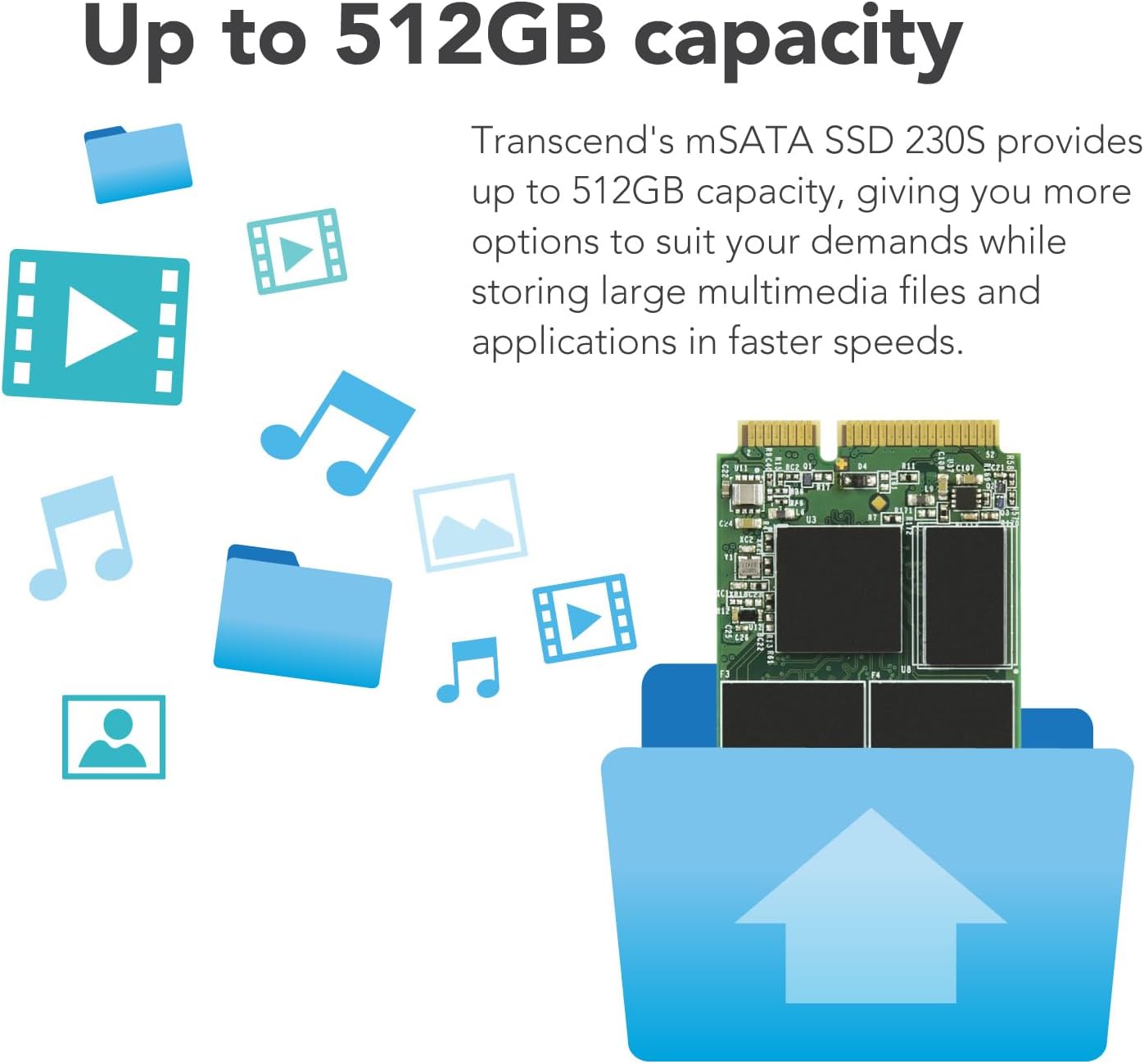 Detalle de トランセンドジャパン 230S Series TS128GMSA230S mSATA SSD 128GB・SATA III 6Gb/s