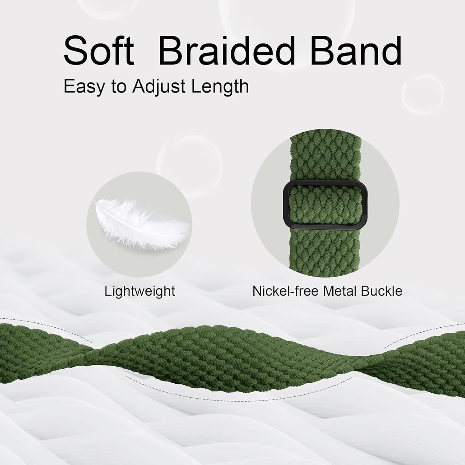 Thumbnail 2 de SUGARJAR Silicone Straps for Nerunsa P66D, 22mm – Resistant braided silicone band for 22mm watches