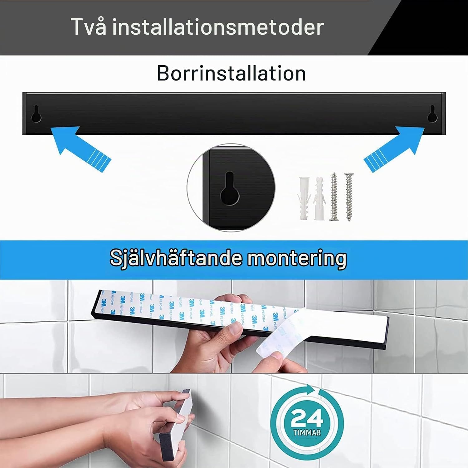 Thumbnail 6 de Trhillsbrad magnetisk knivlist 50 cm i svart rostfritt stål med krokar