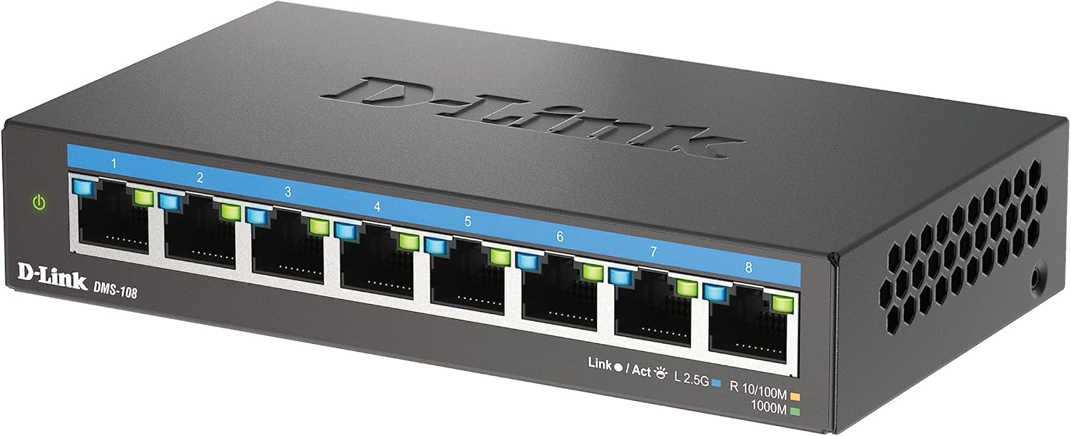 Thumbnail 1 de D-Link DMS-108 8-Port Multi-Gigabit Desktop-Switch (unmanaged) mit 8× 2,5G Ports, QoS & Plug&Play