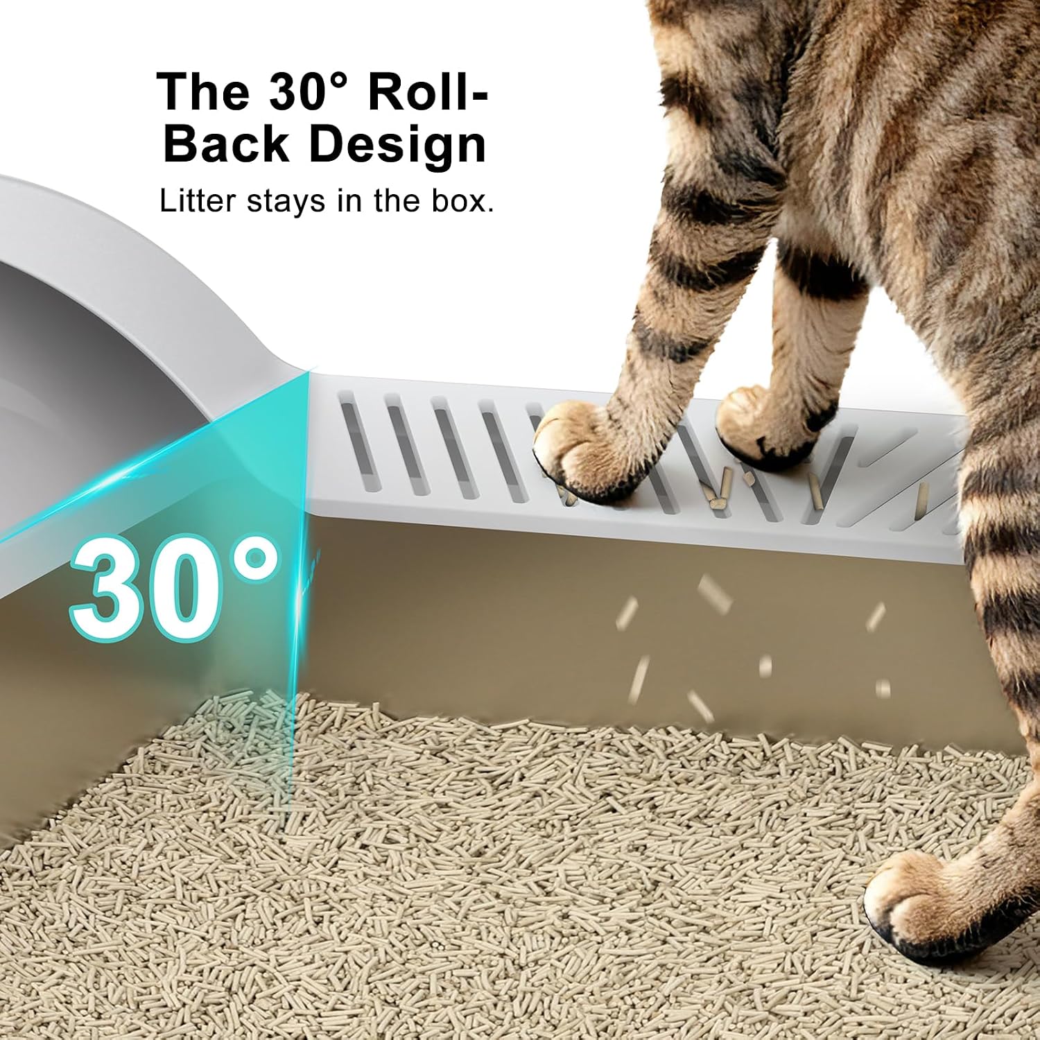 Detalle de AIPERRO PTSP013-LG-70x50x15CM New Stainless Steel Litter Box, XXX-Large
