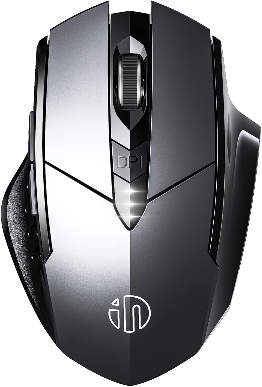Detalle de INPHIC Wireless Mouse Rechargeable, Silent Click, 2400 DPI – M6P Grey