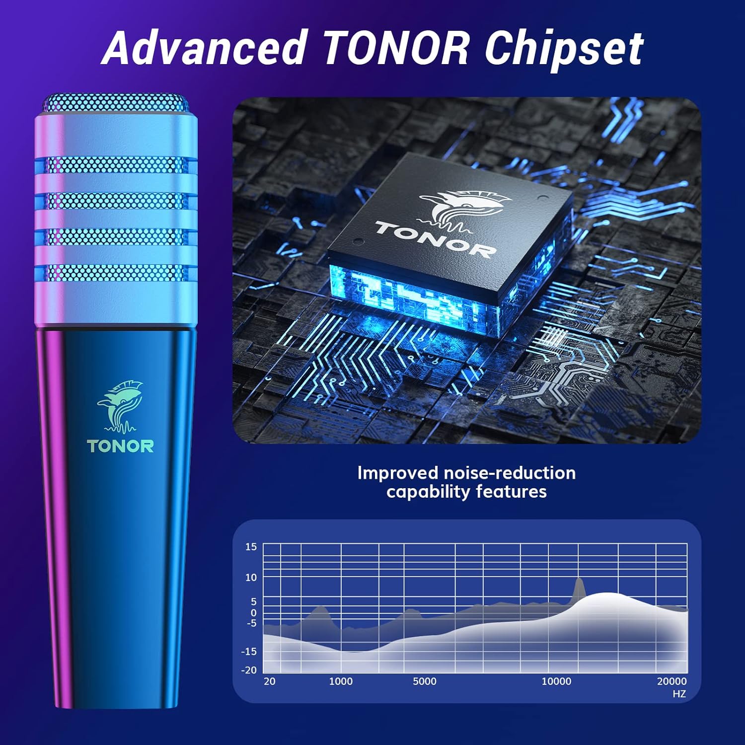 Thumbnail 1 de TONOR Micro PC USB – Microphone à condensateur avec bras et accessoires pour streaming gaming et voix-off