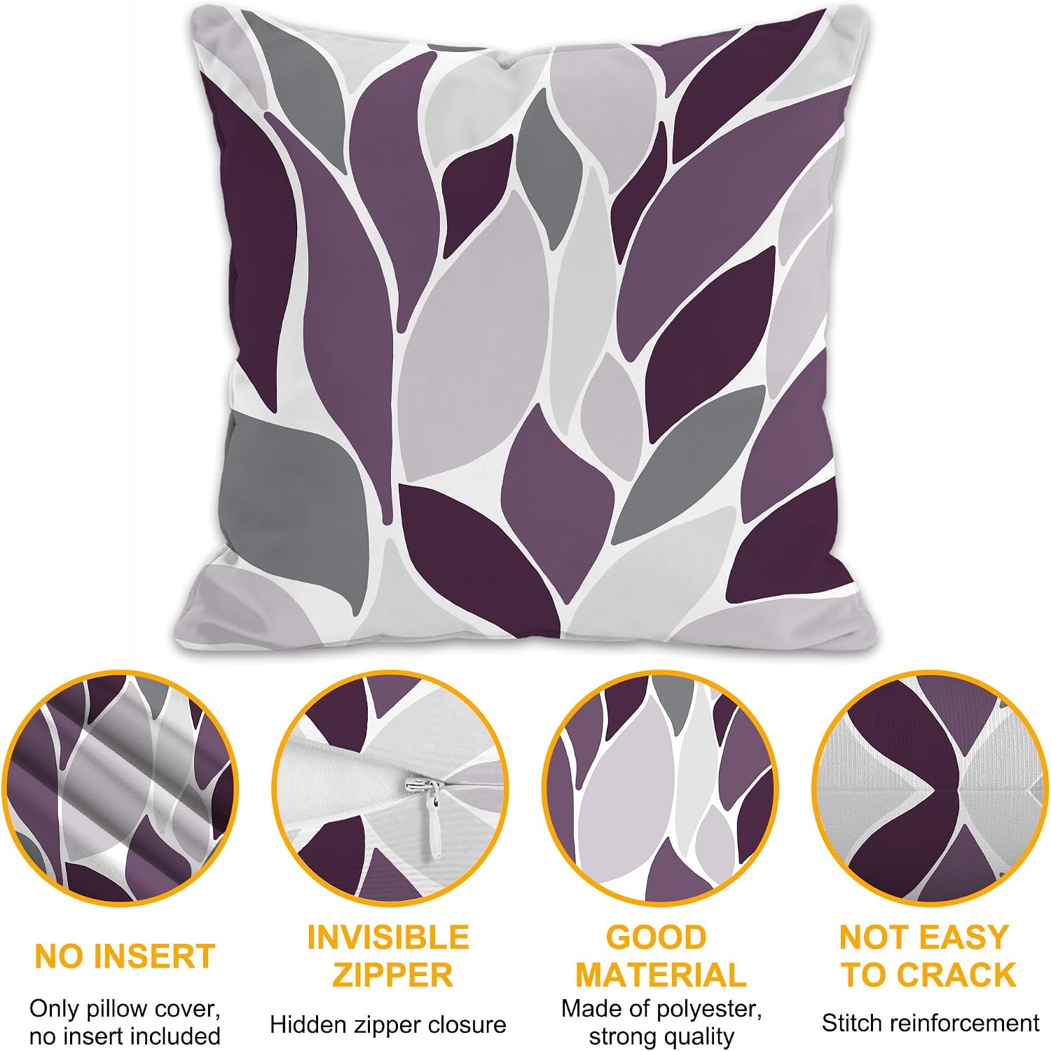 Detalle 2 de JSKLKGHN Throw Pillow Covers, 20 x 20 Inches