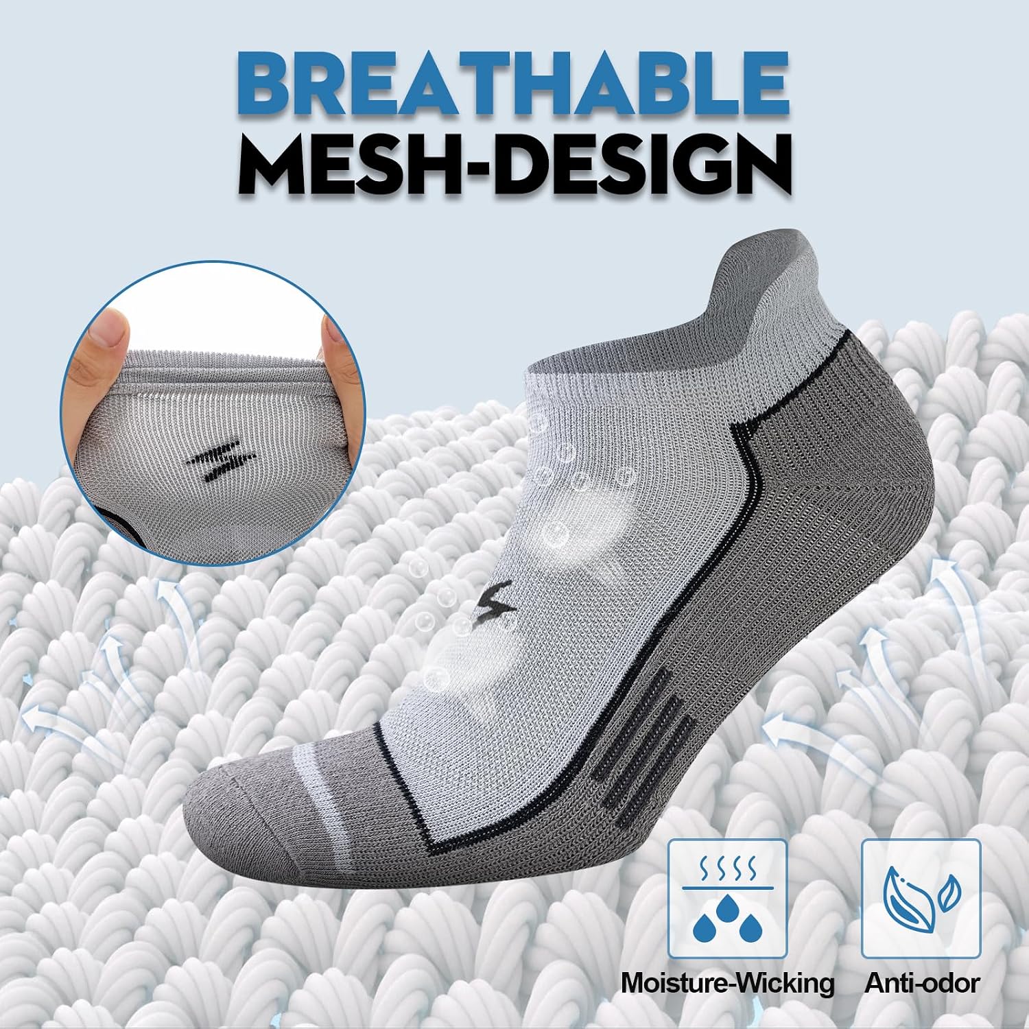 Detalle de Cirorld Cushioned Running Socks – Ankle Trainer (6 Pairs)