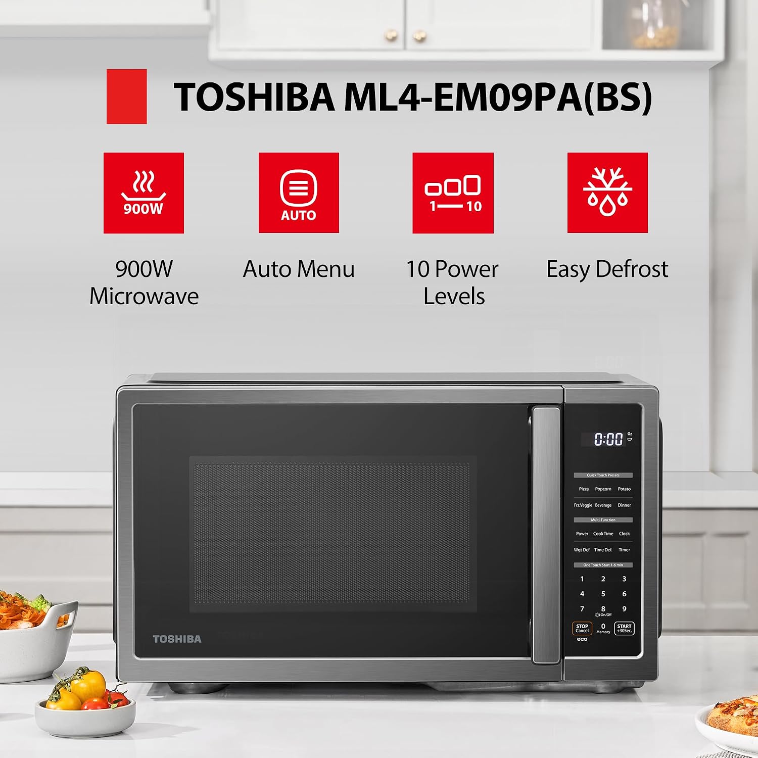 Detalle 2 de TOSHIBA ML4-EM09PA Microwave 0.9 Cu Ft 🍽