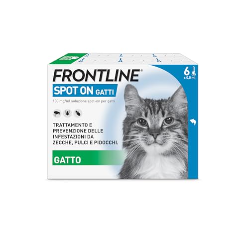 Detalle de FRONTLINE Spot On Gatti 6 Pipette da 0,5 ml: antipulci e antiparassitario per gatti e gattini